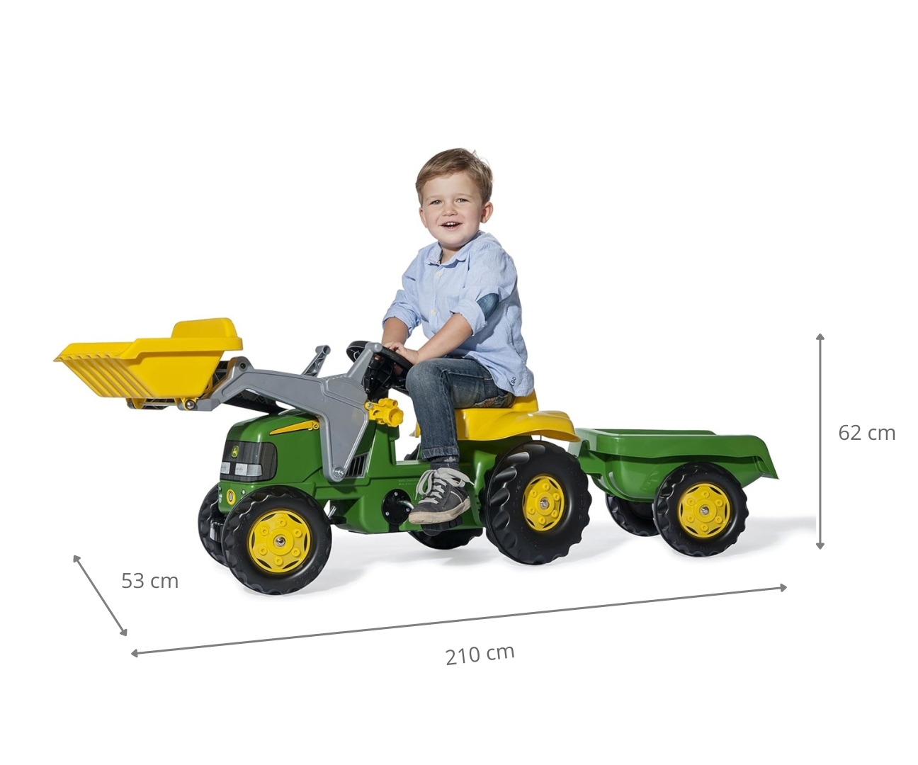 Rolly Toys 811496 Traktor Rolly Junior John Deere z łyżką i przyczepą — zdjęcie 10