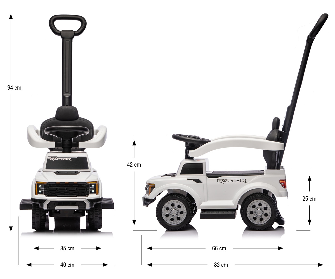 Milly Mally Pojazd z rączką Ford F-150 3w1 White — zdjęcie 15