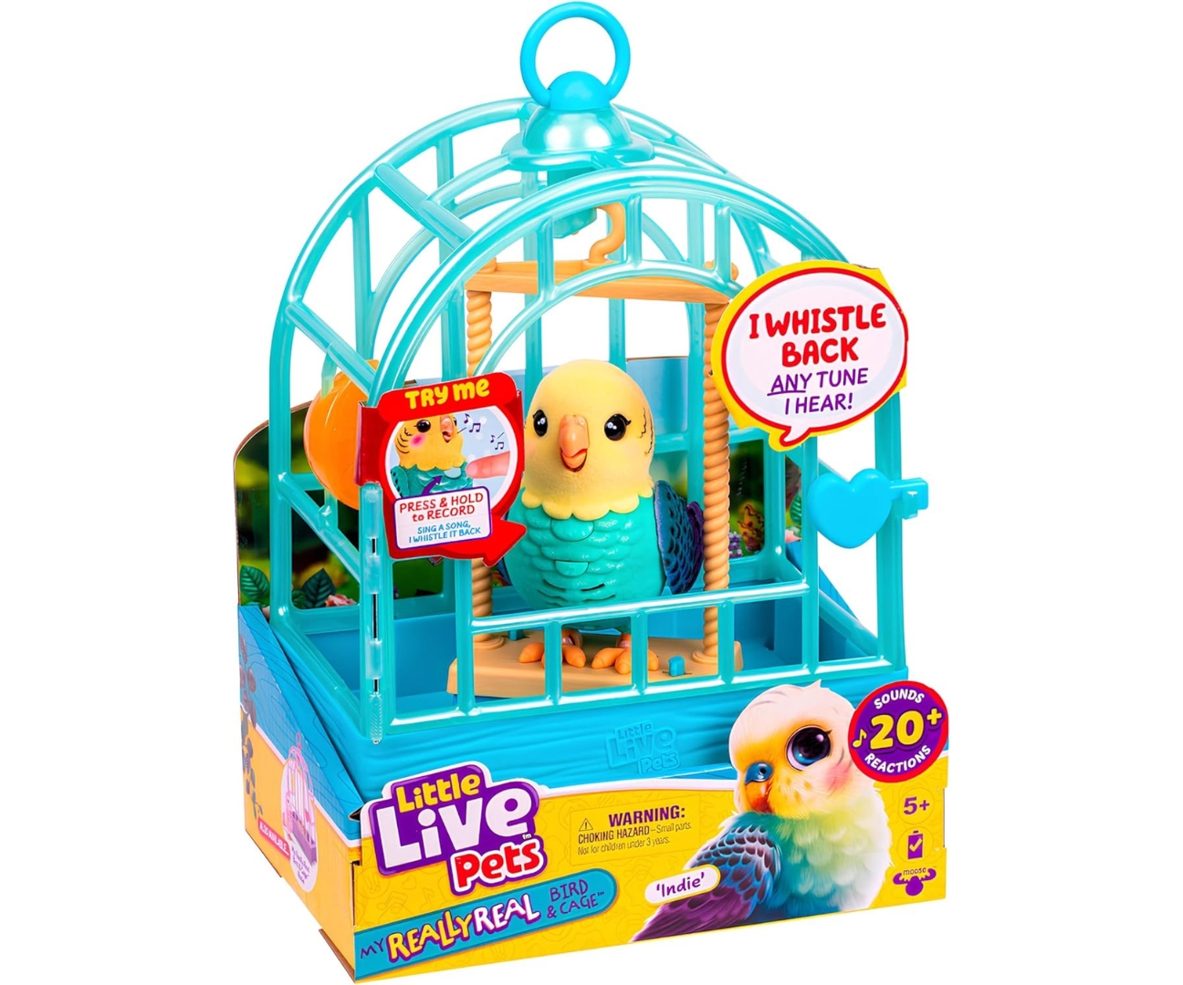 Moose Little Live Pets 26691 Mówiący Ptaszek z Klatką — zdjęcie 2