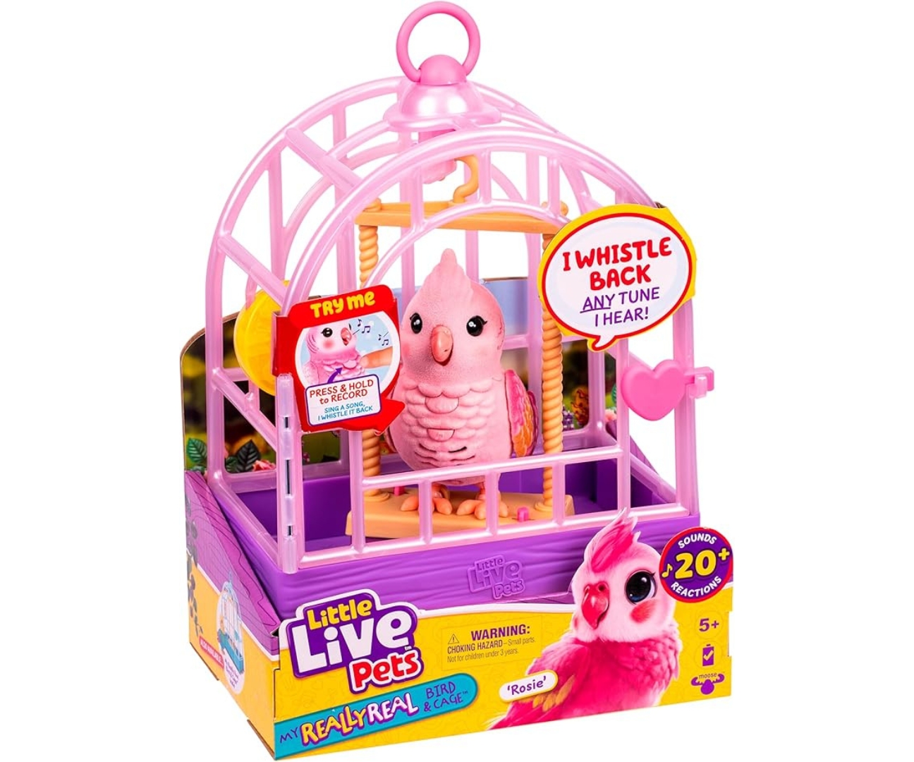 Moose Little Live Pets 26692 Mówiący Ptaszek z Klatką — zdjęcie 7