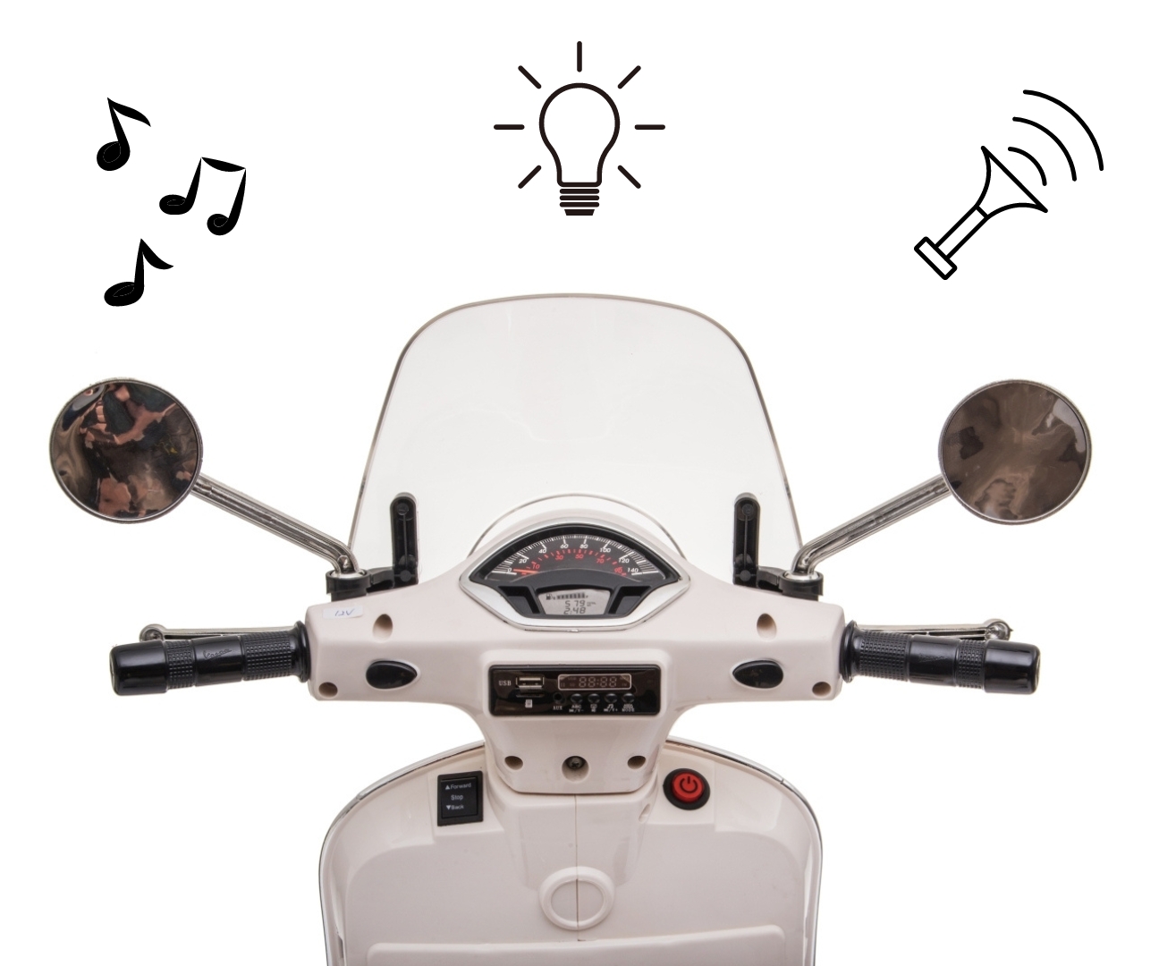Milly Mally Pojazd na akumulator Vespa GTS Super White — zdjęcie 14