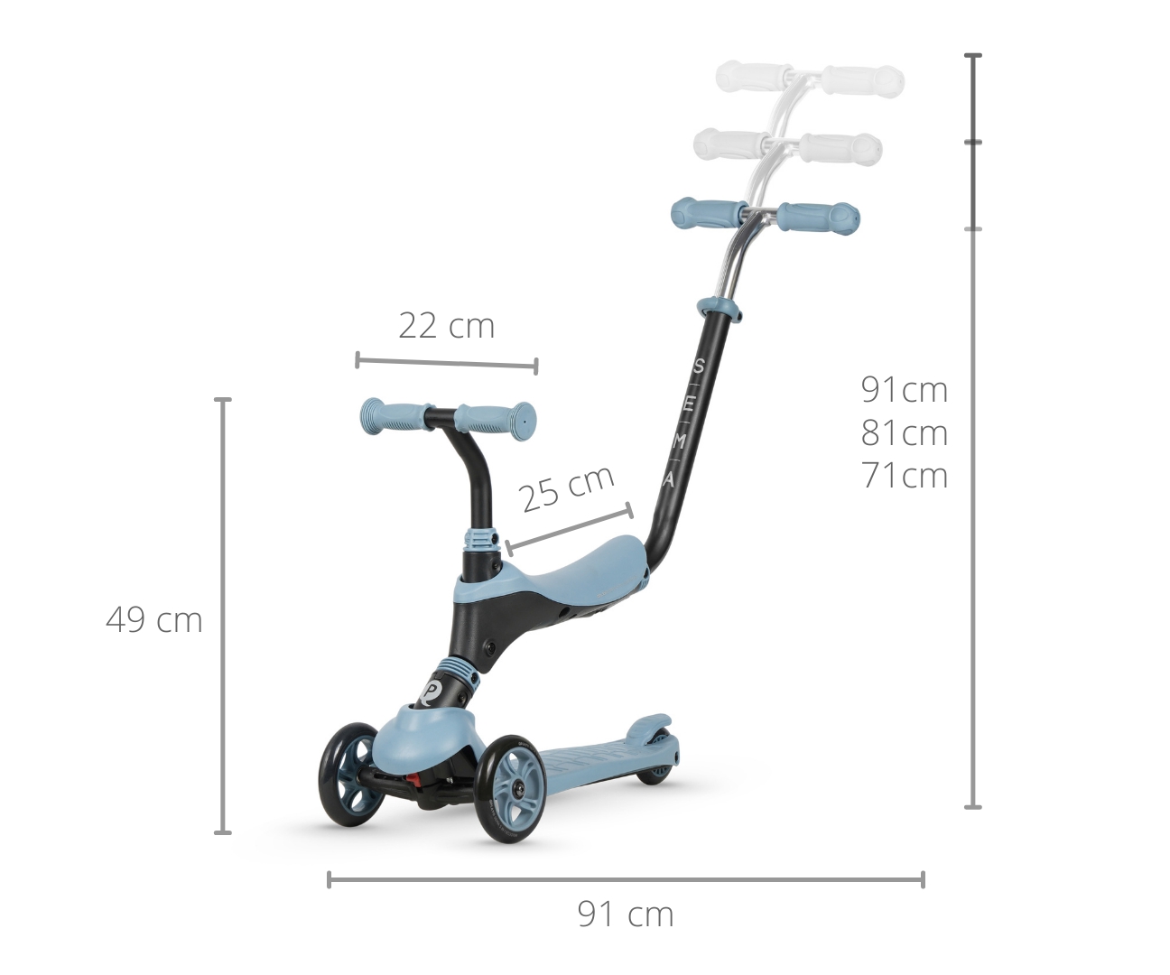 Qplay Hulajnoga Sema 3w1 Blue — zdjęcie 4