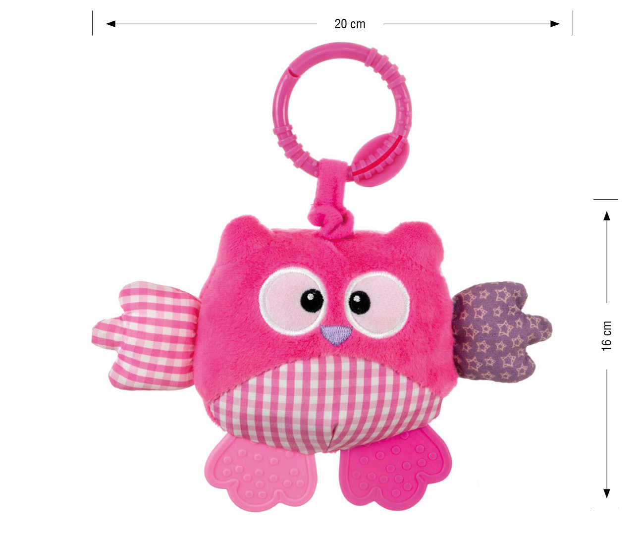 Zawieszka pluszowa Sówka - Cutie owl - 2881 PINK — zdjęcie 2