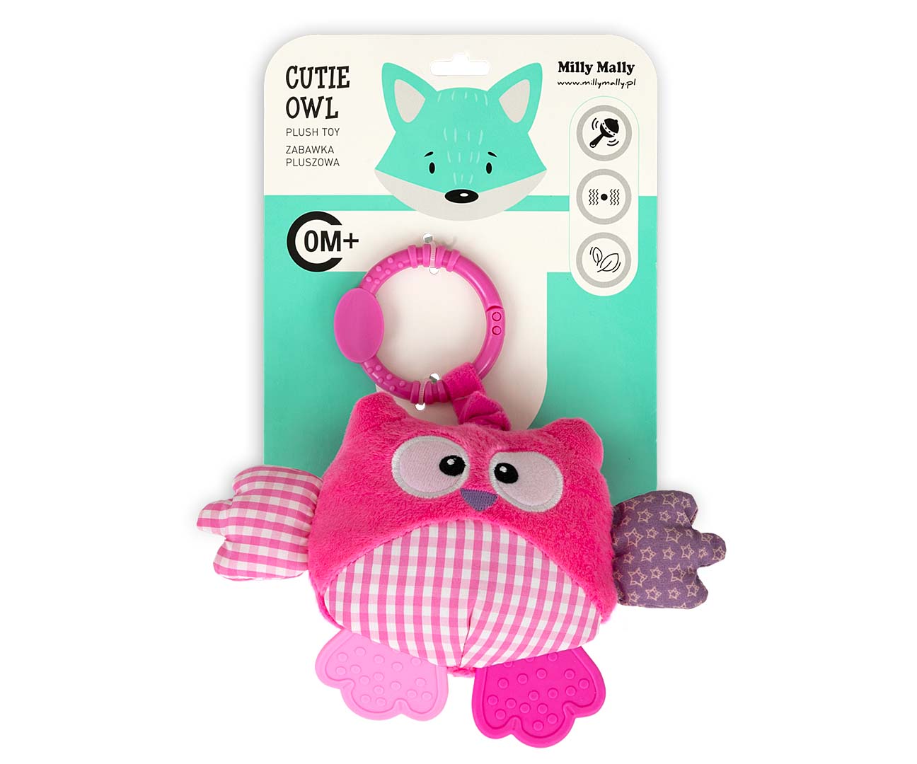 Zawieszka pluszowa Sówka - Cutie owl - 2881 PINK — zdjęcie 5