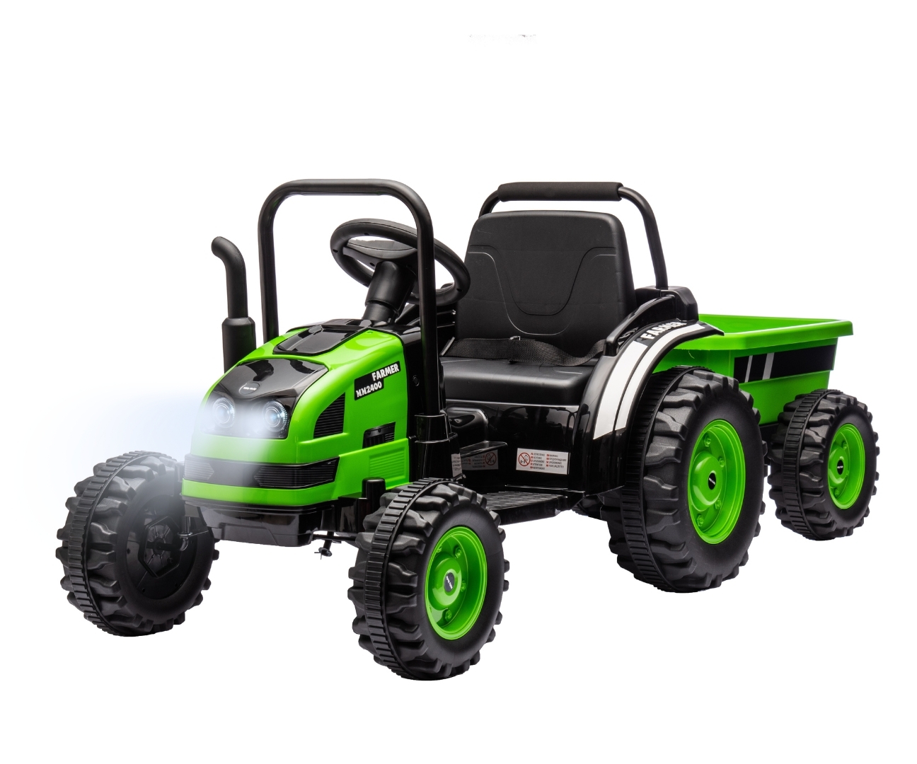 Akutraktor koos haagisega Farmer Green