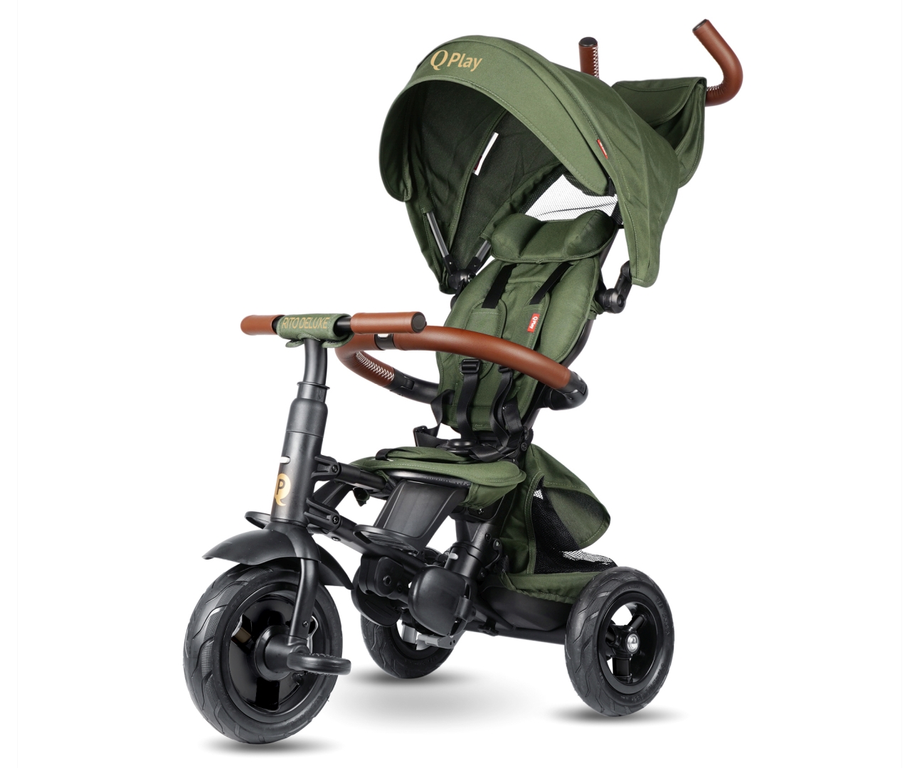 Qplay Tricycle Rito Deluxe kummist oliivioli