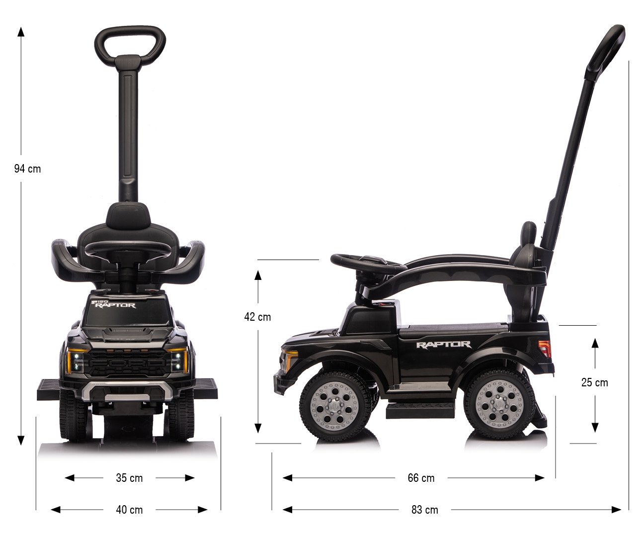 Milly Mally Pojazd z rączką Ford F-150 3w1 Black — zdjęcie 15