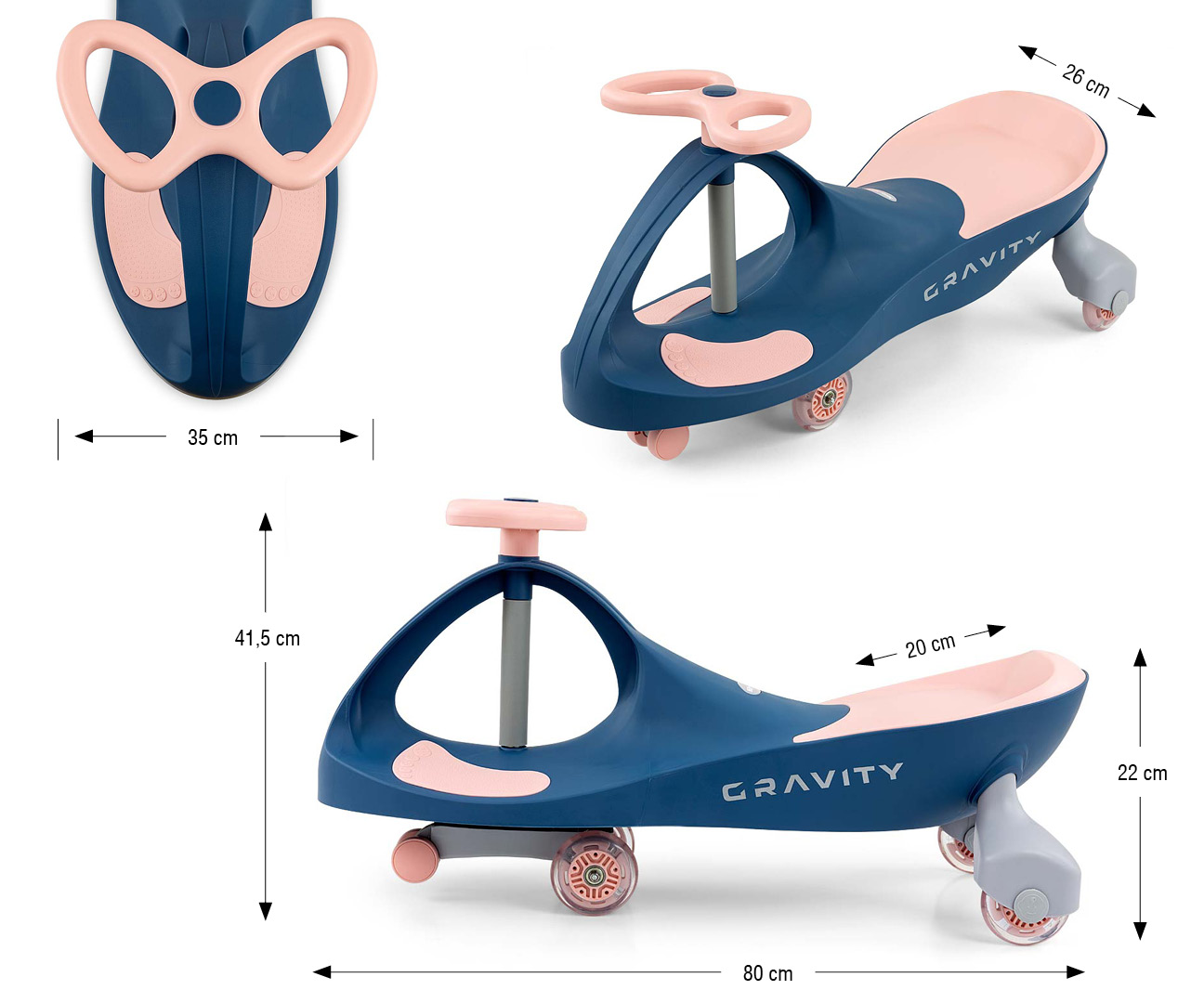 Milly Mally Jeździk Grawitacyjny Gravity Navy Pink — zdjęcie 11