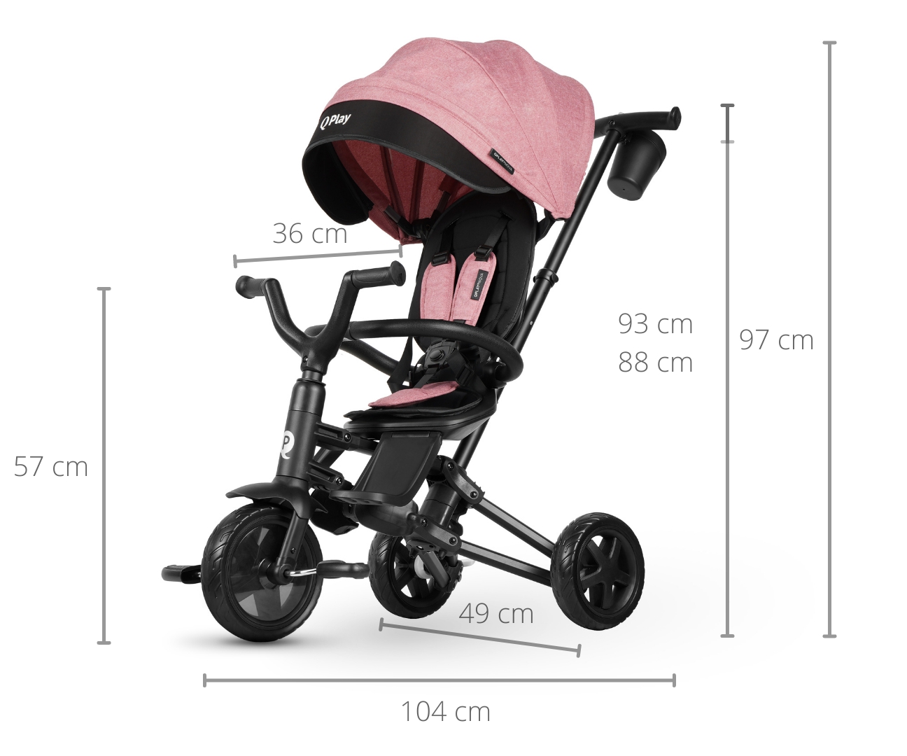 Qplay Rowerek Trójkołowy Nova Niello Pink — zdjęcie 5