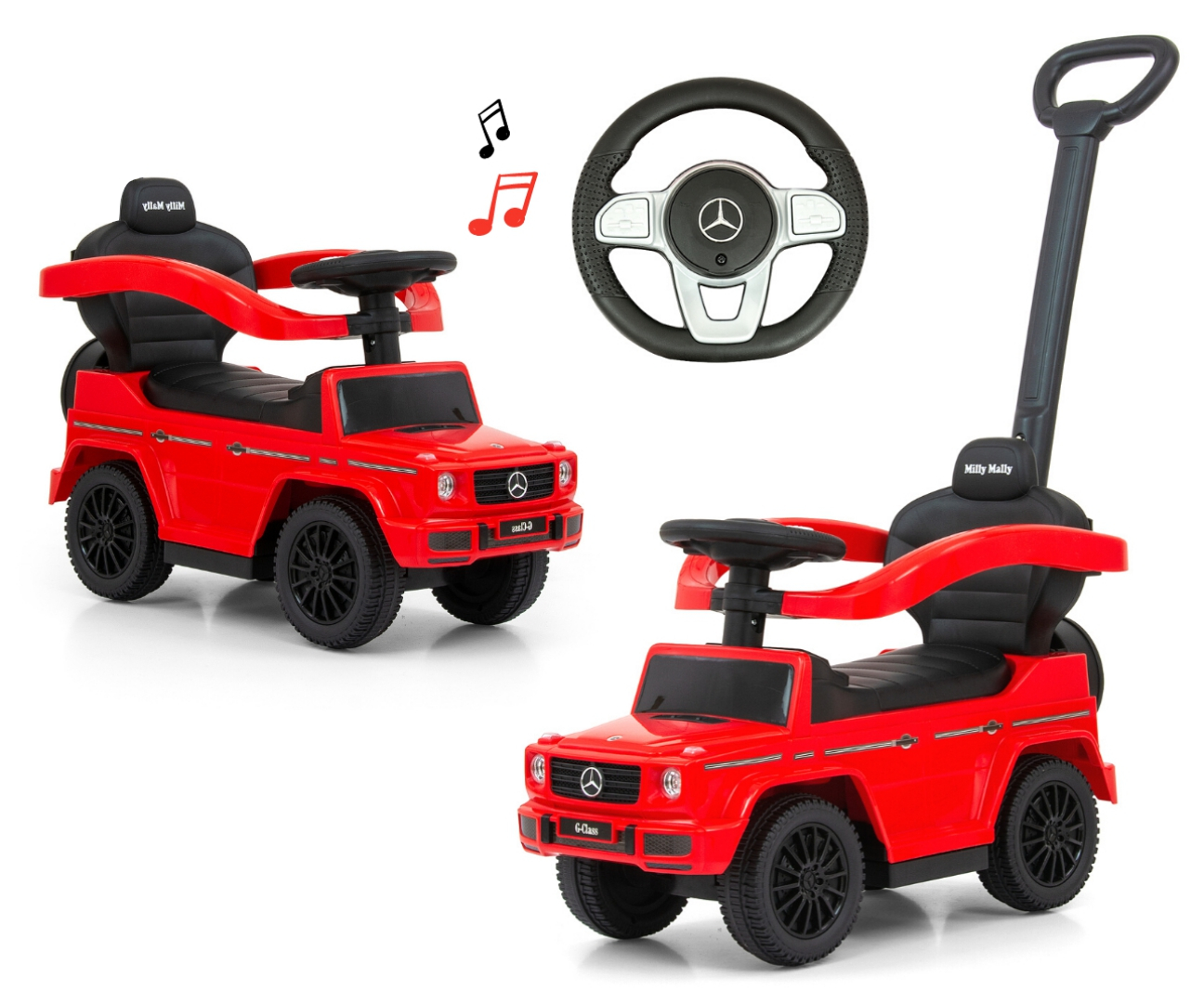 Milly Mally Pojazd z rączką MERCEDES G350d Red — zdjęcie 6