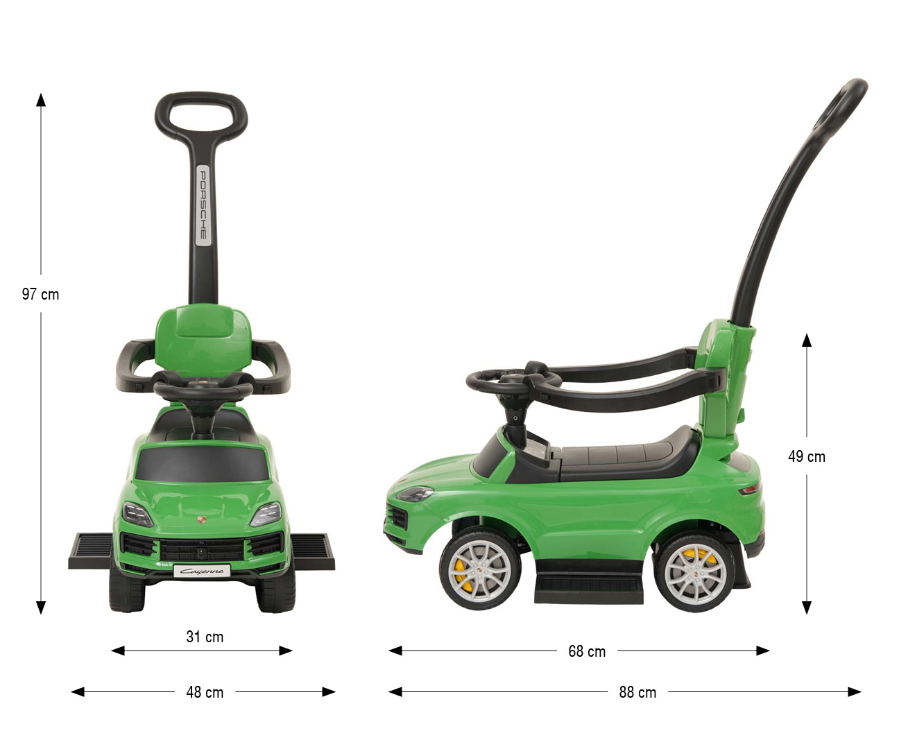 Milly Mally Pojazd z rączką Porsche Cayenne Green — zdjęcie 12