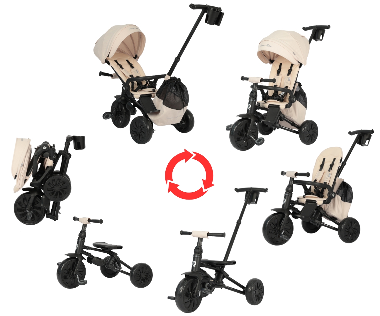 Qplay Rowerek Trójkołowy Nova Max Beige — zdjęcie 8
