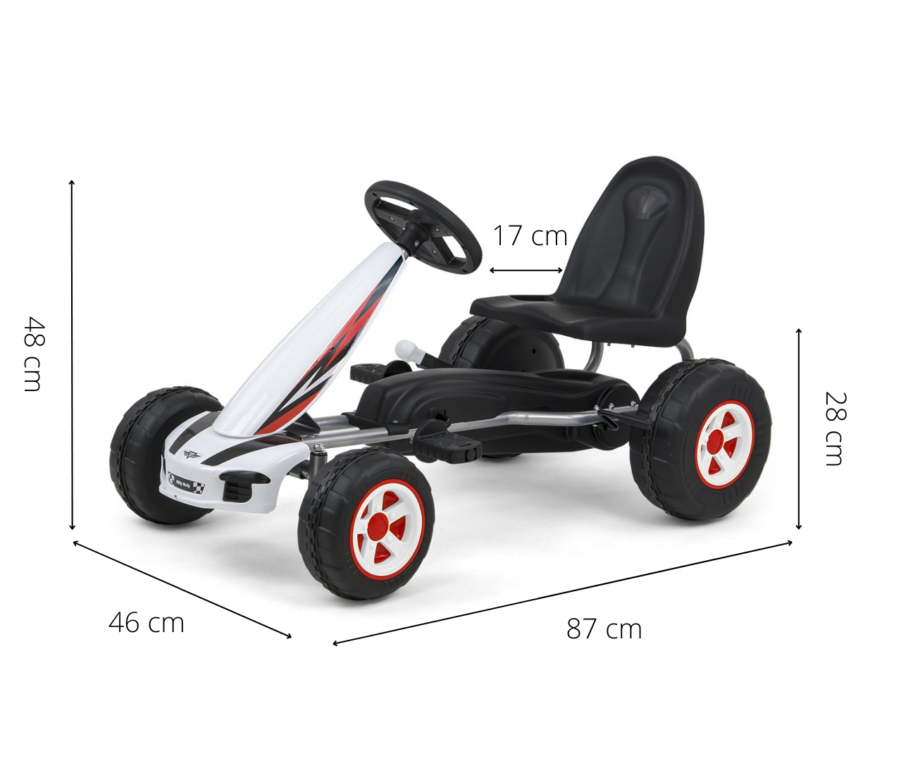 Milly Mally Gokart na pedały Viper White — zdjęcie 9