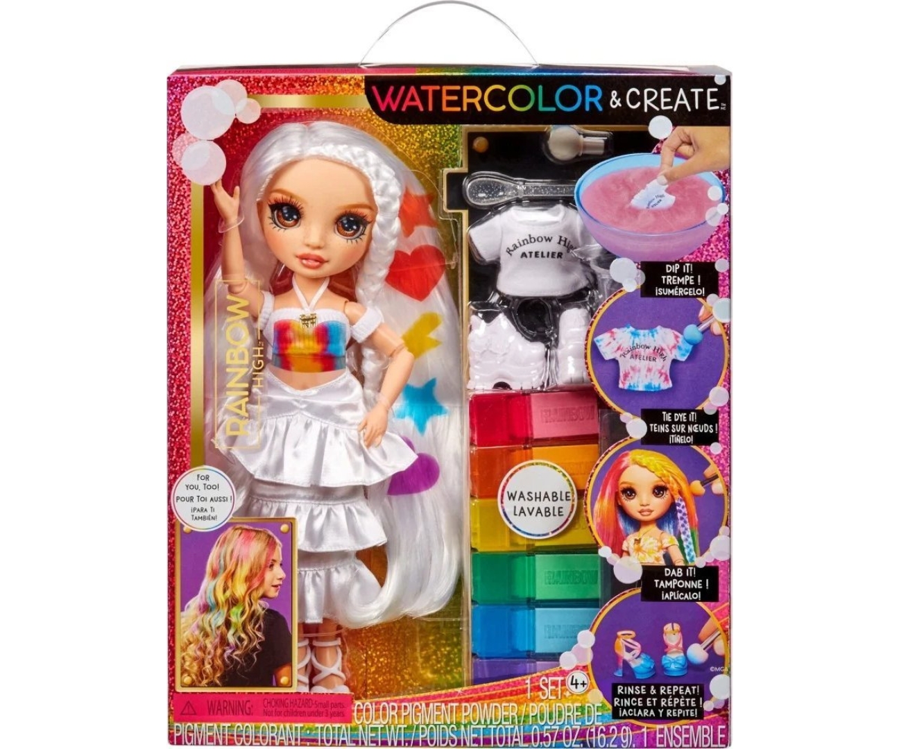 MGA 507598 Rainbow High Watercolor And Create Lalka Do Malowania Z Brązowymi Oczami — zdjęcie 2