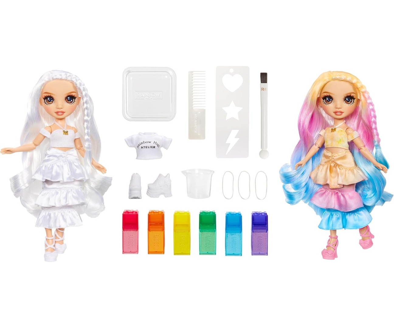 MGA 507598 Rainbow High Watercolor And Create Lalka Do Malowania Z Brązowymi Oczami — zdjęcie 3
