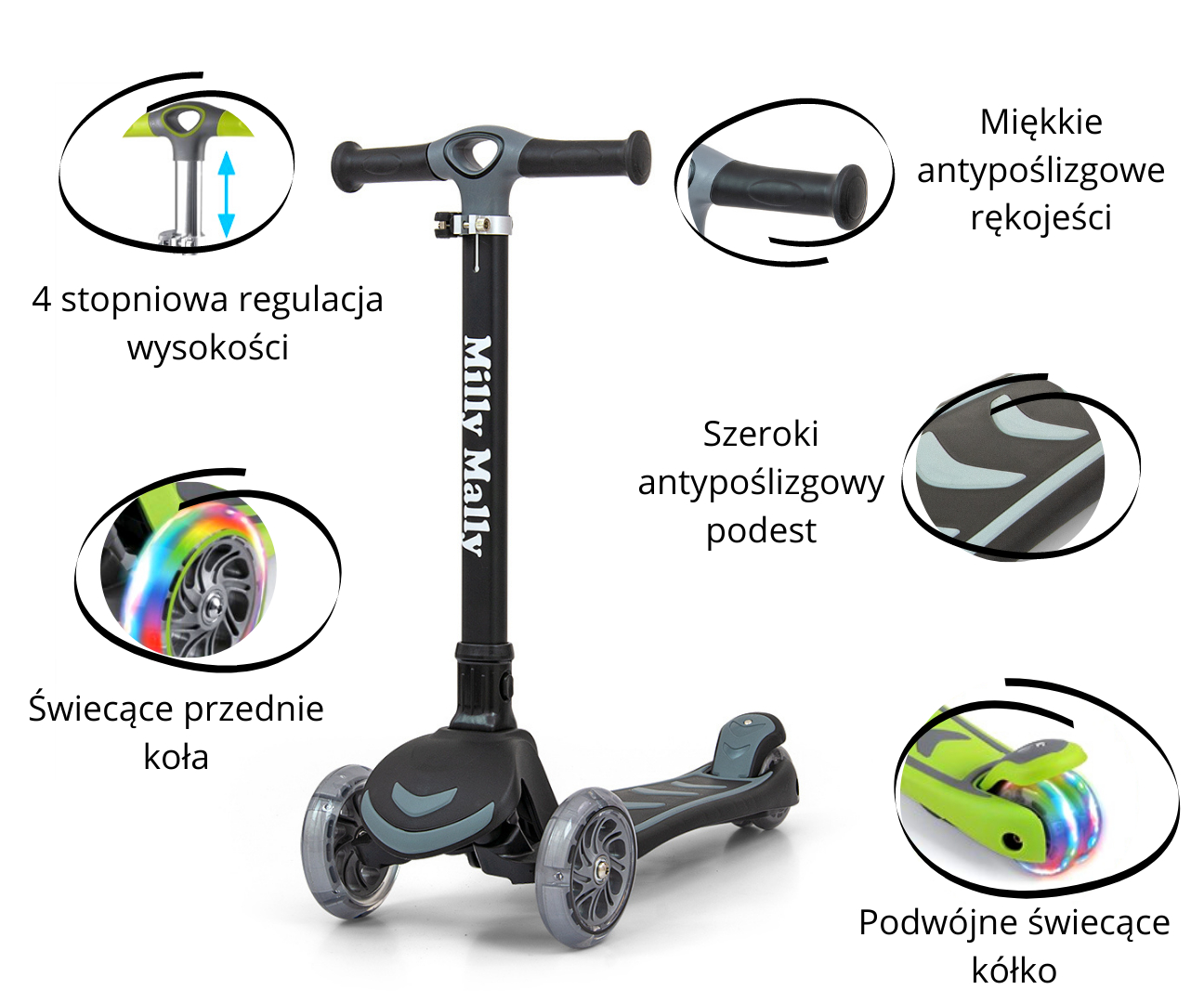 Milly Mally Scooter Boogie Black — zdjęcie 8