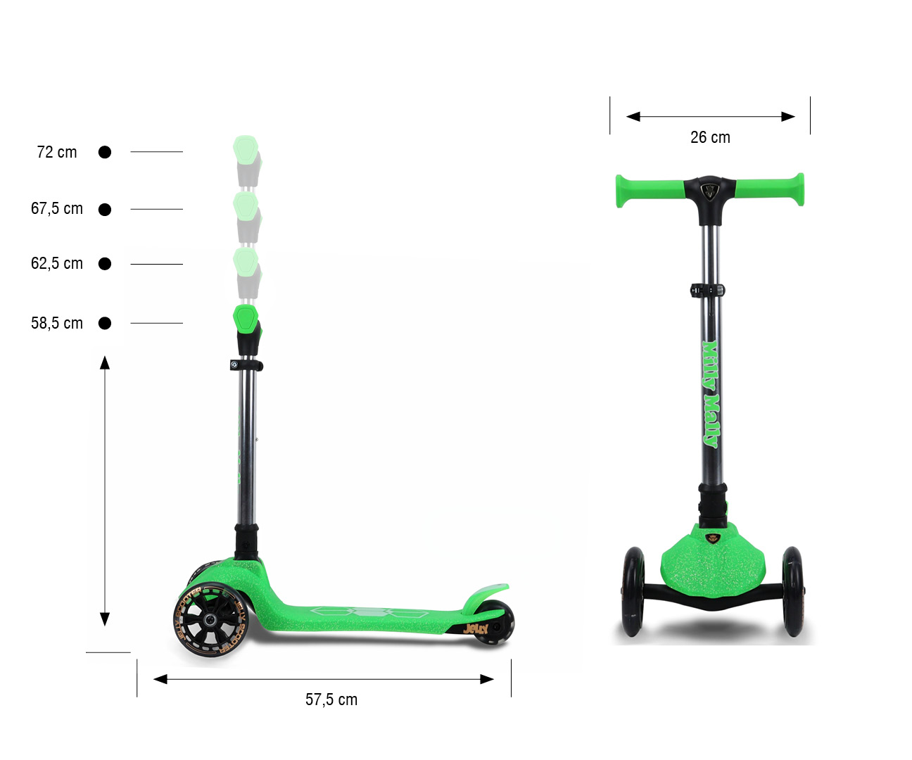 Milly Mally Scooter Jelly Green — zdjęcie 12