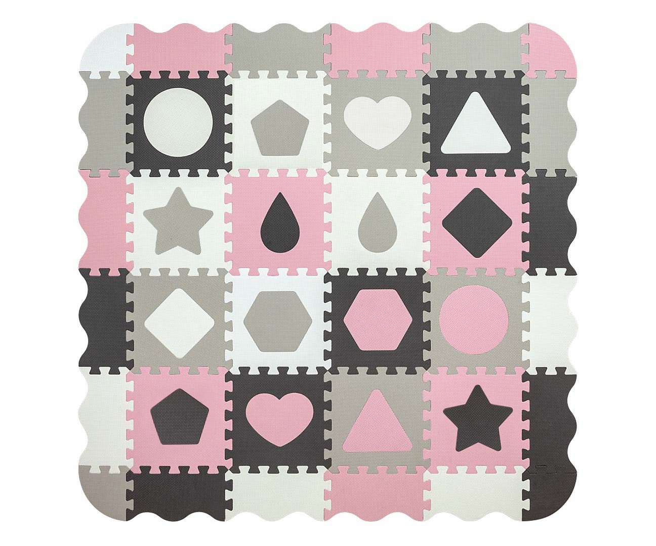 Vahtmatt puzzle Jolly 4x4 Shapes - Pink Grey