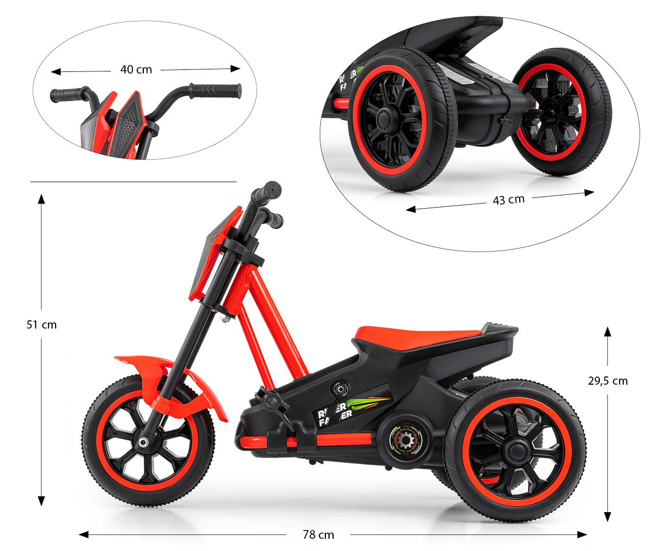Milly Mally Gokart na pedały Rider Red — zdjęcie 9