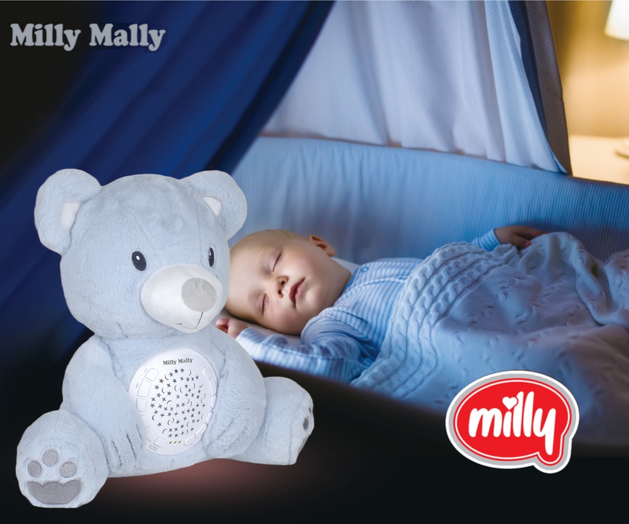 Milly Mally Zabawka pluszowa z Projektorem Milly Bear Blue — zdjęcie 9