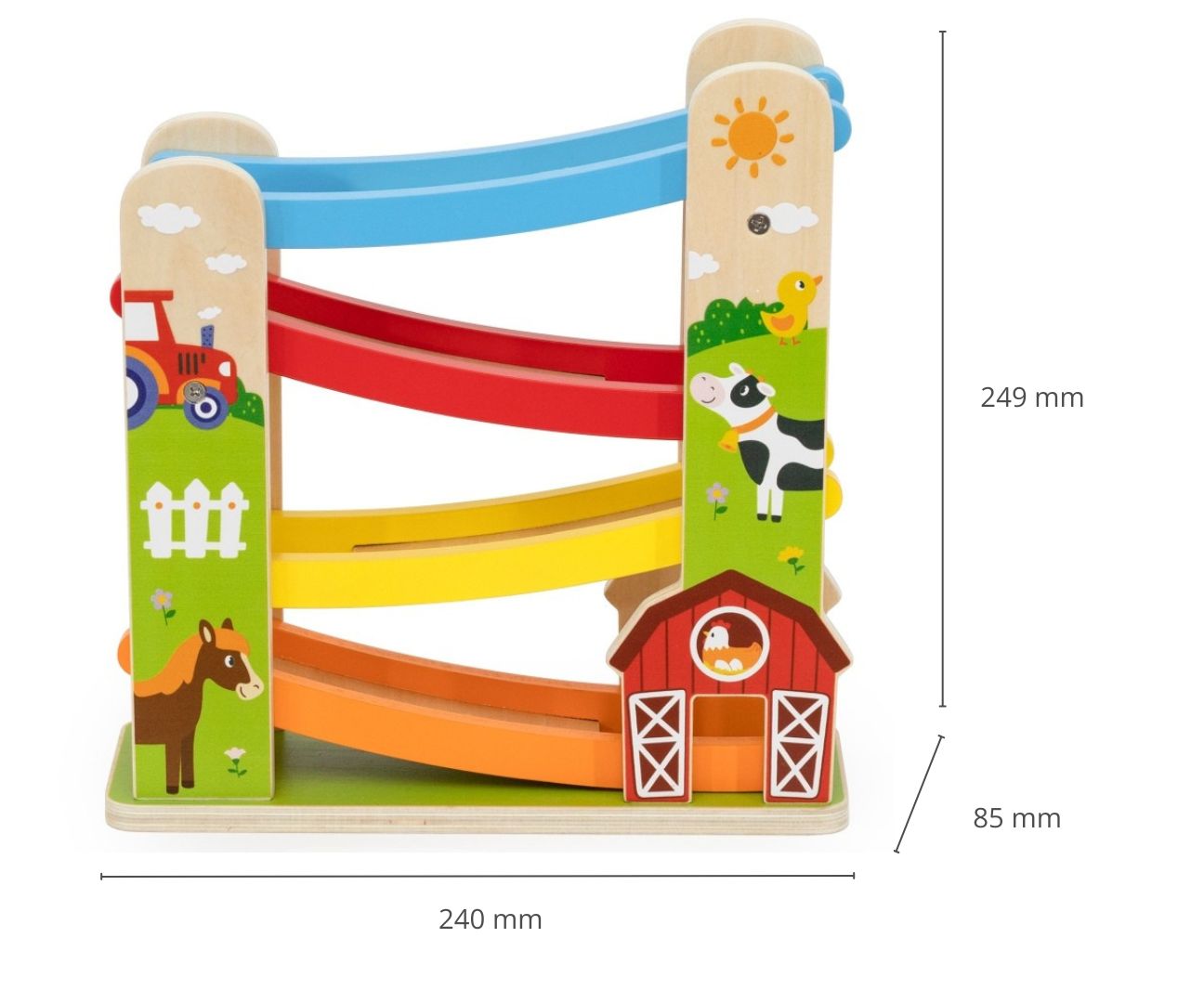 Viga 44844 Drewniana Zjeżdżalnia Samochodowa Farma — zdjęcie 11