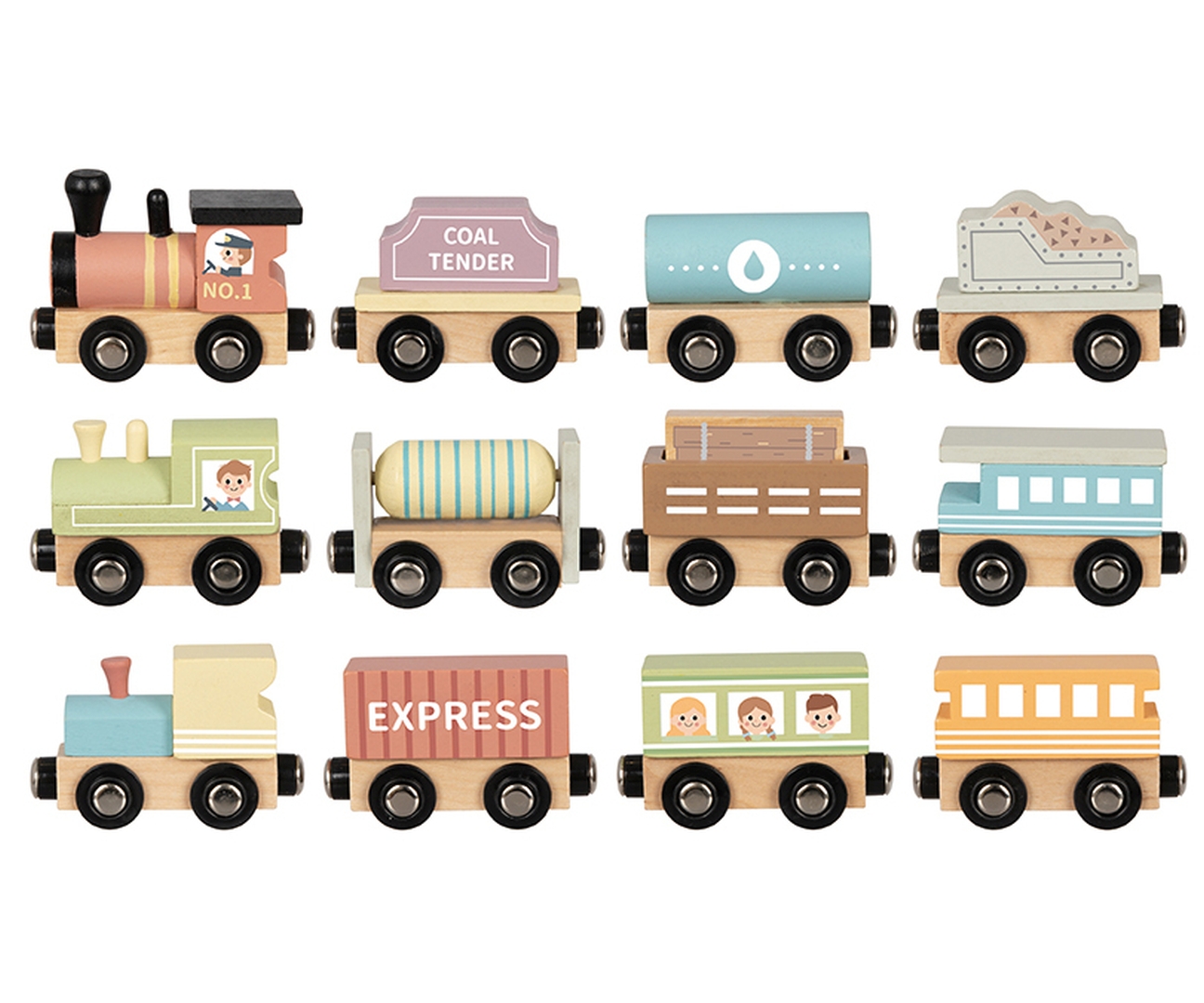 Tooky Toy TH647N Vaike puidust raudteekomplekt