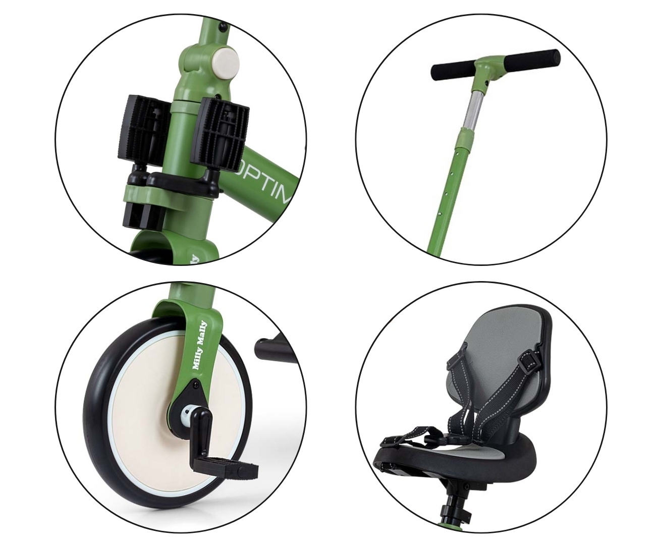 ND18_6342 Milly Mally Rowerek 5w1 Optimus Max Gre