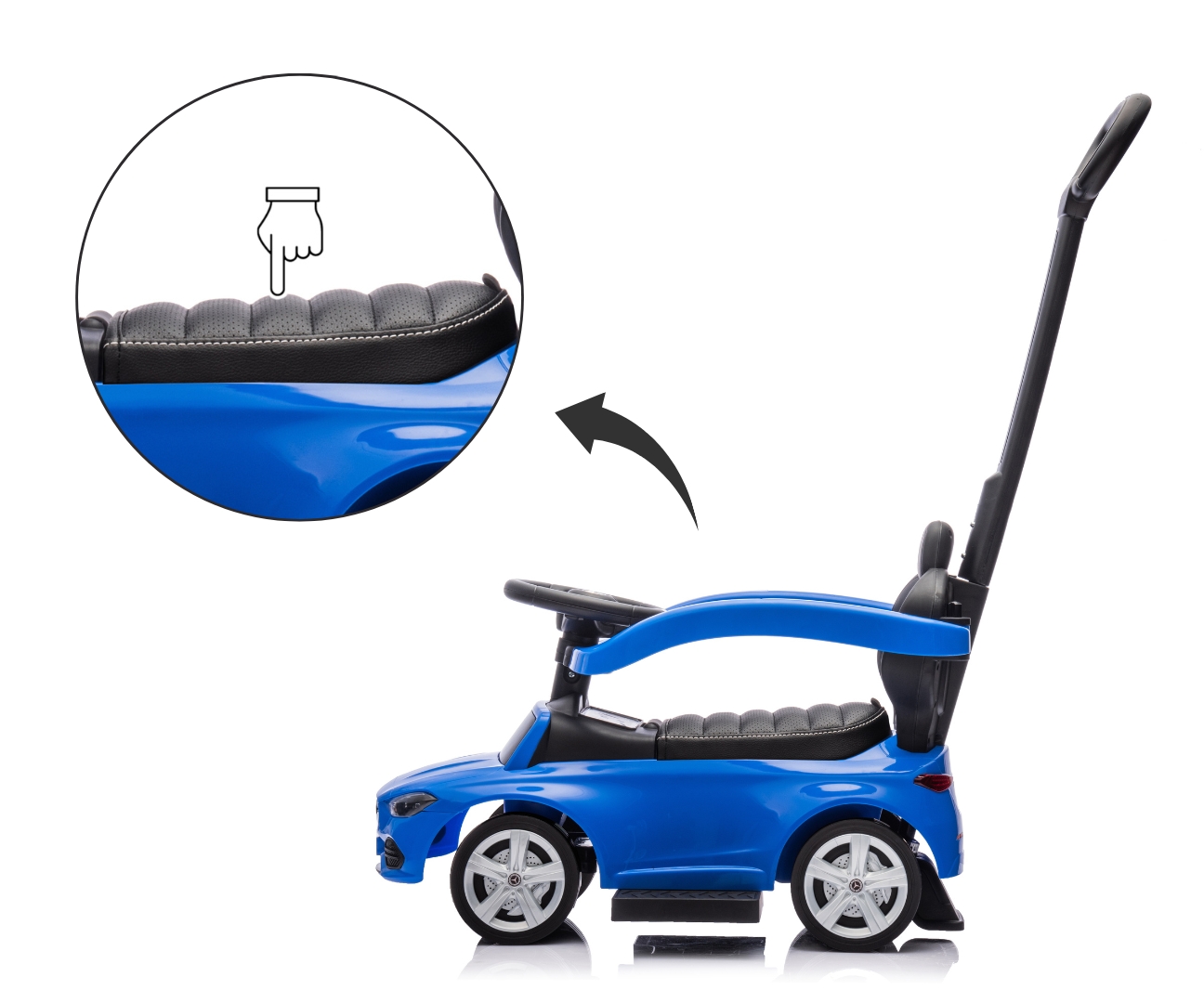 Milly Mally Pojazd z rączką MERCEDES C-Class Deluxe Blue — zdjęcie 10