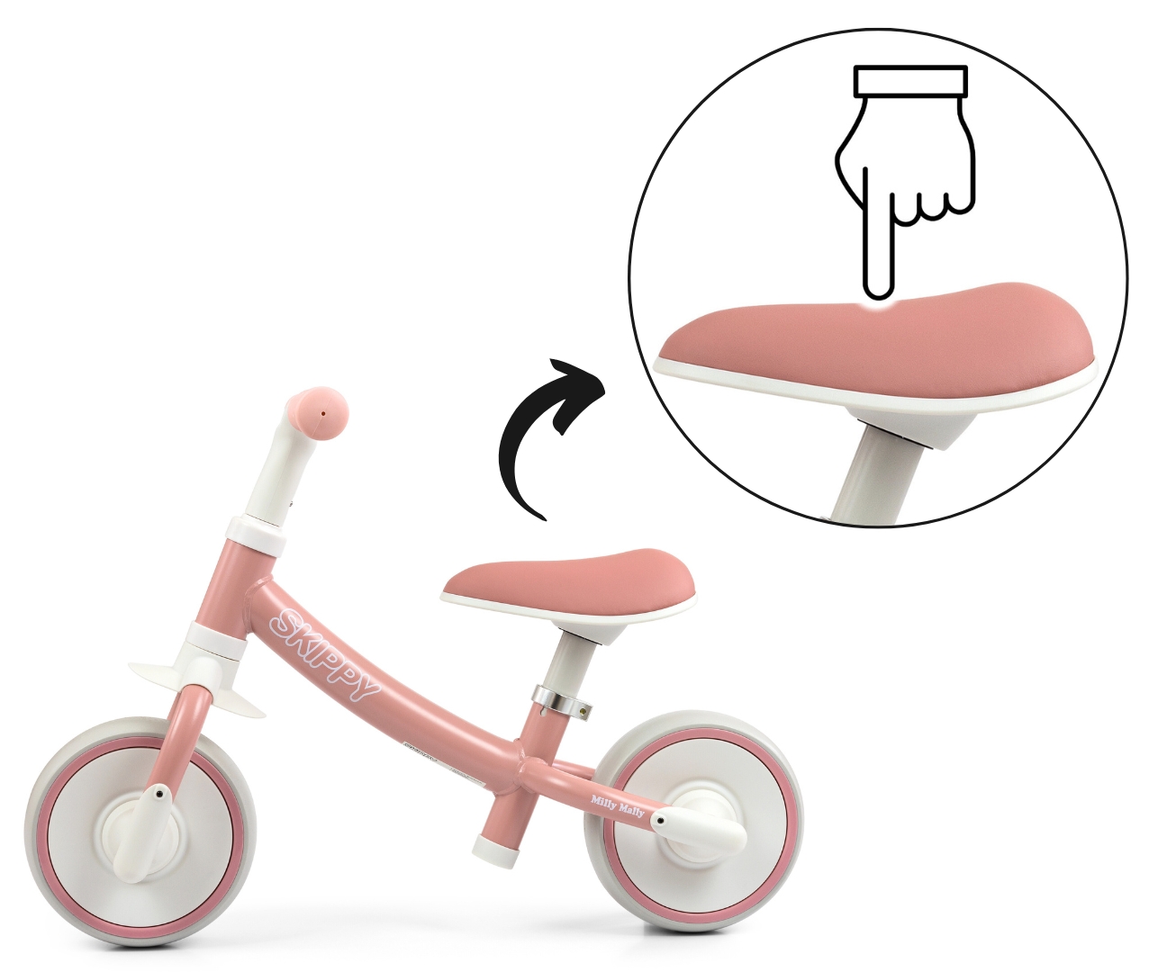 Milly Mally Rowerek Biegowy Skippy Pink — zdjęcie 9