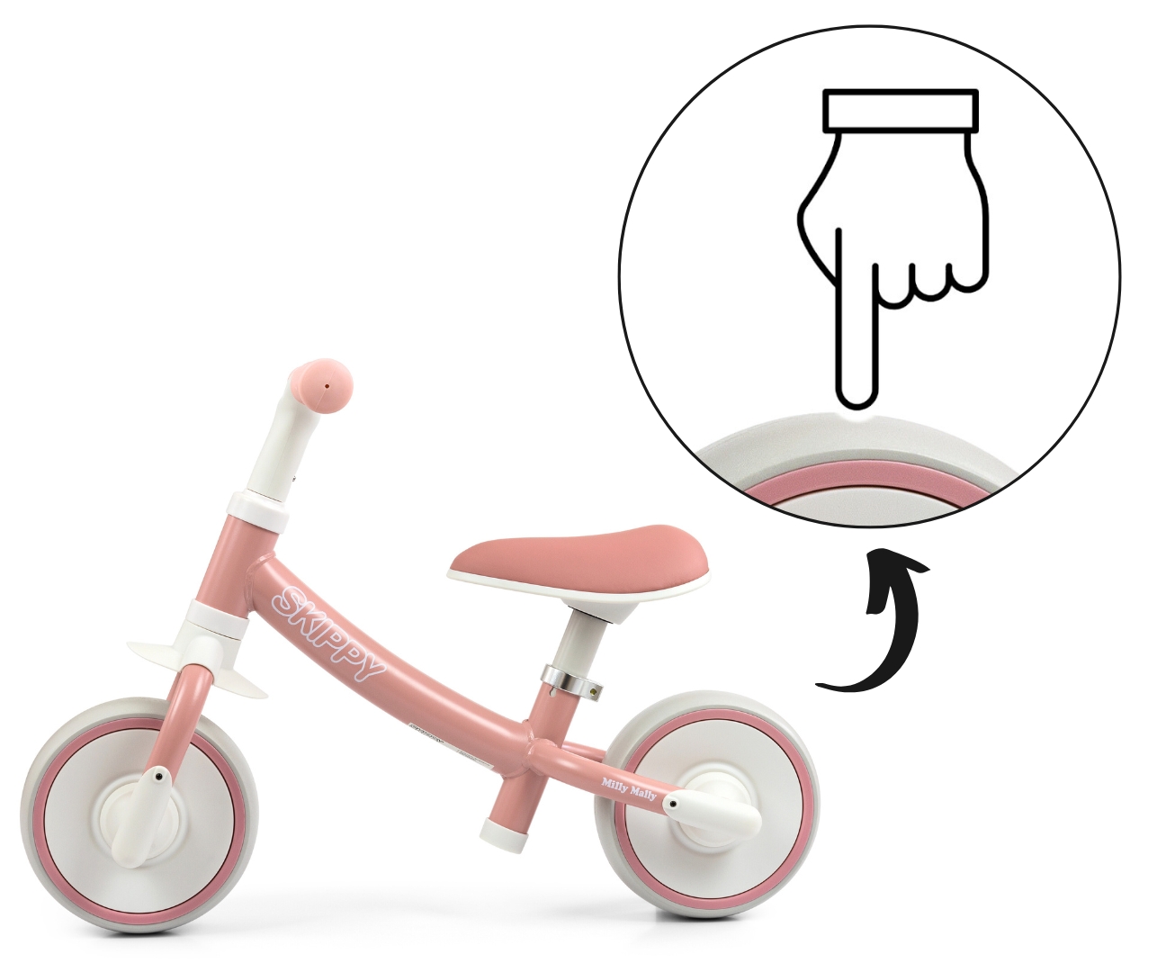 Milly Mally Rowerek Biegowy Skippy Pink — zdjęcie 10