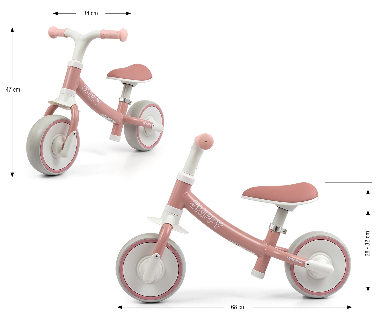 Milly Mally Rowerek Biegowy Skippy Pink — zdjęcie 12