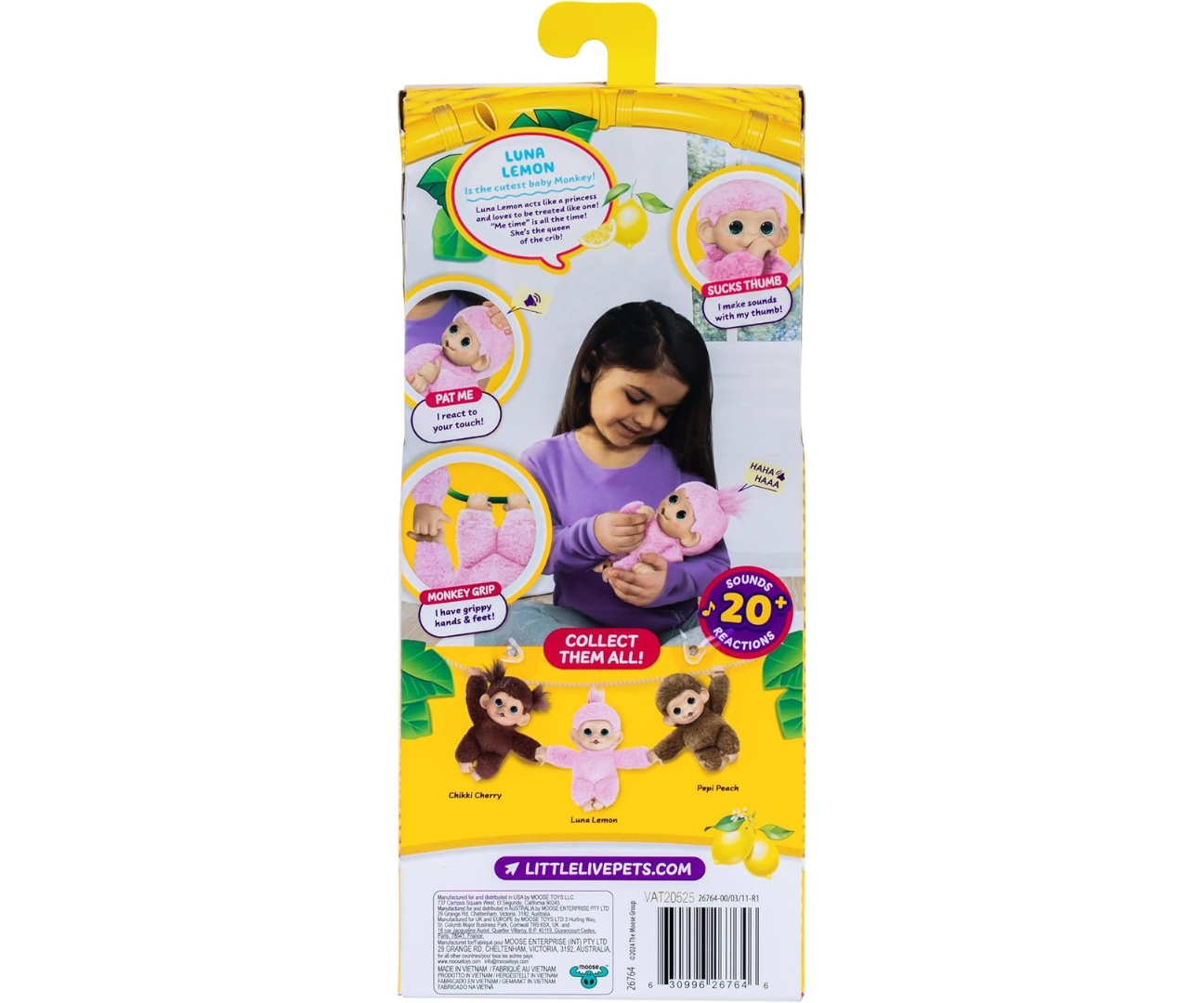 Moose 26764 Little Live Pets Interaktywna Mini Małpka Luna Lemon — zdjęcie 2