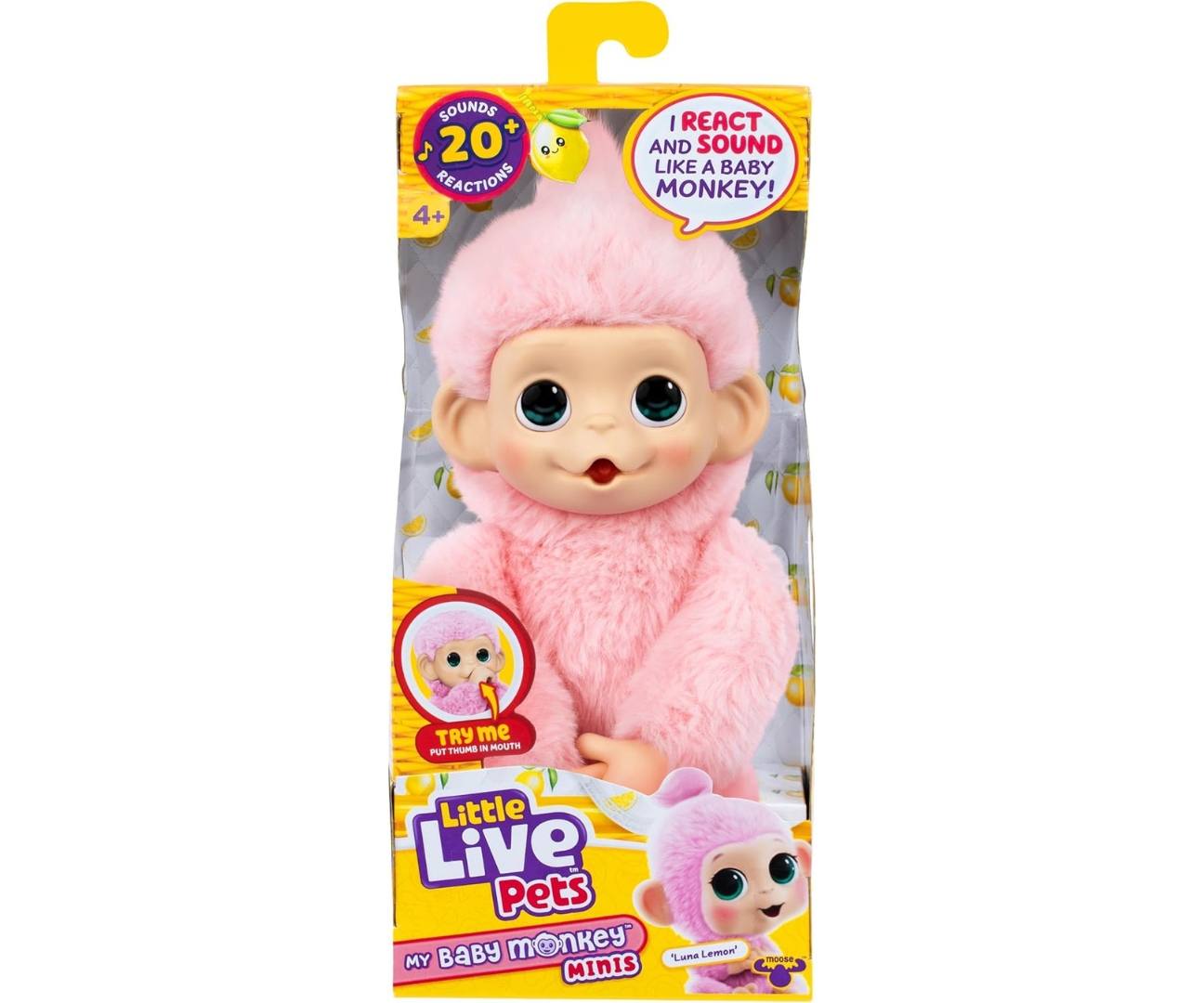 Moose 26764 Little Live Pets Interaktywna Mini Małpka Luna Lemon — zdjęcie 3