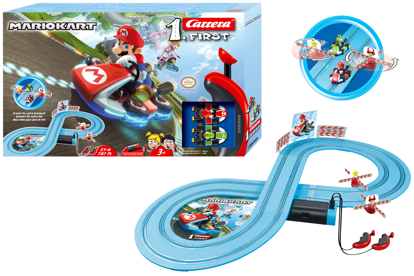 Carrera First 20063026 Nintendo Mario Kart - Mario and Yoshi 2,4m — zdjęcie 3