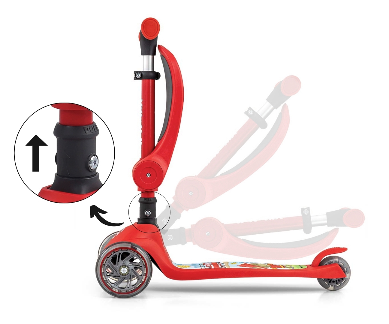 Milly Mally Scooter Fuzzy Red — zdjęcie 9
