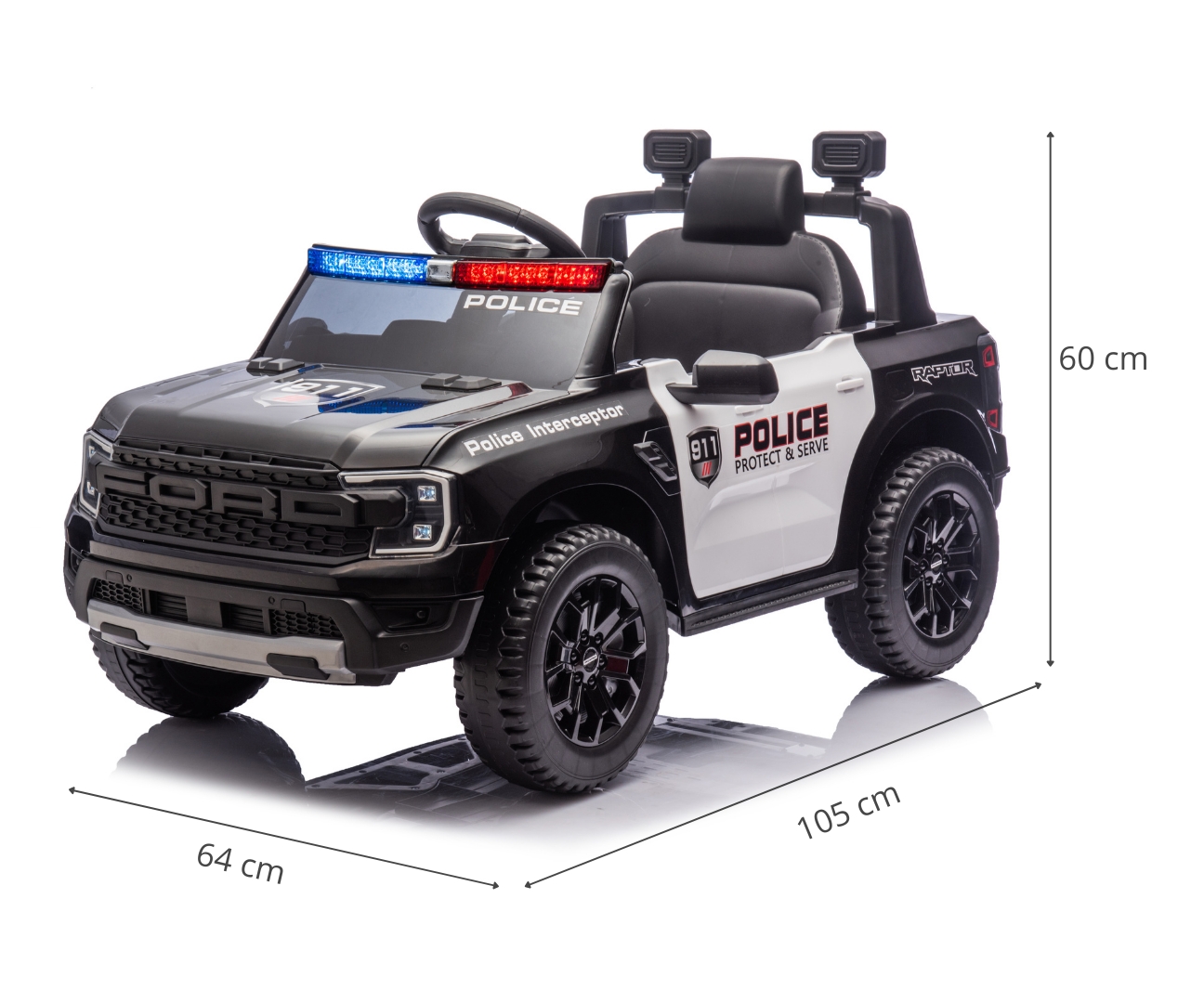 Milly Mally Pojazd na akumulator Ford Ranger Police Black — zdjęcie 15