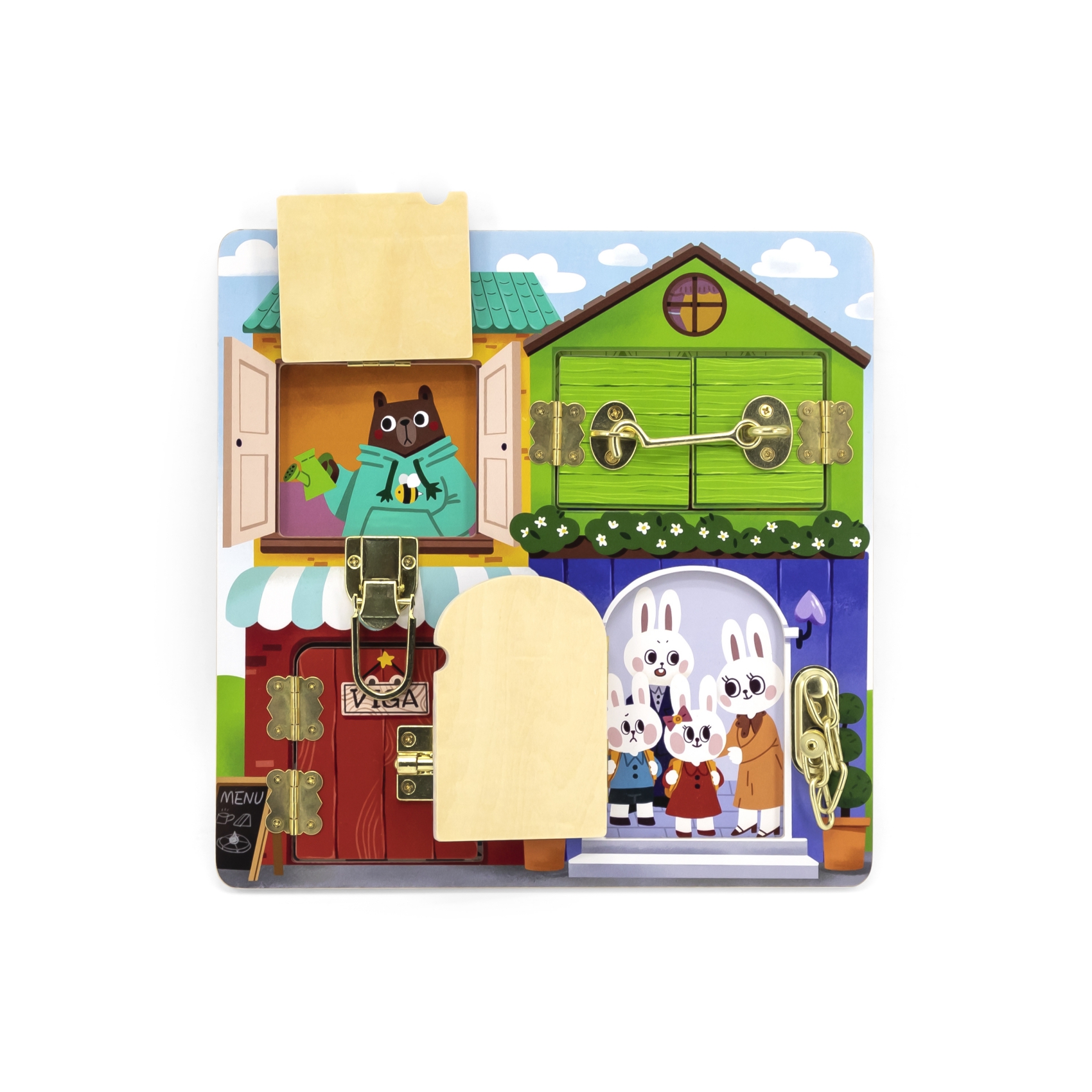 Viga 44653 Tablica manipulacyjna otwórz i zamknij - Domek — zdjęcie 3