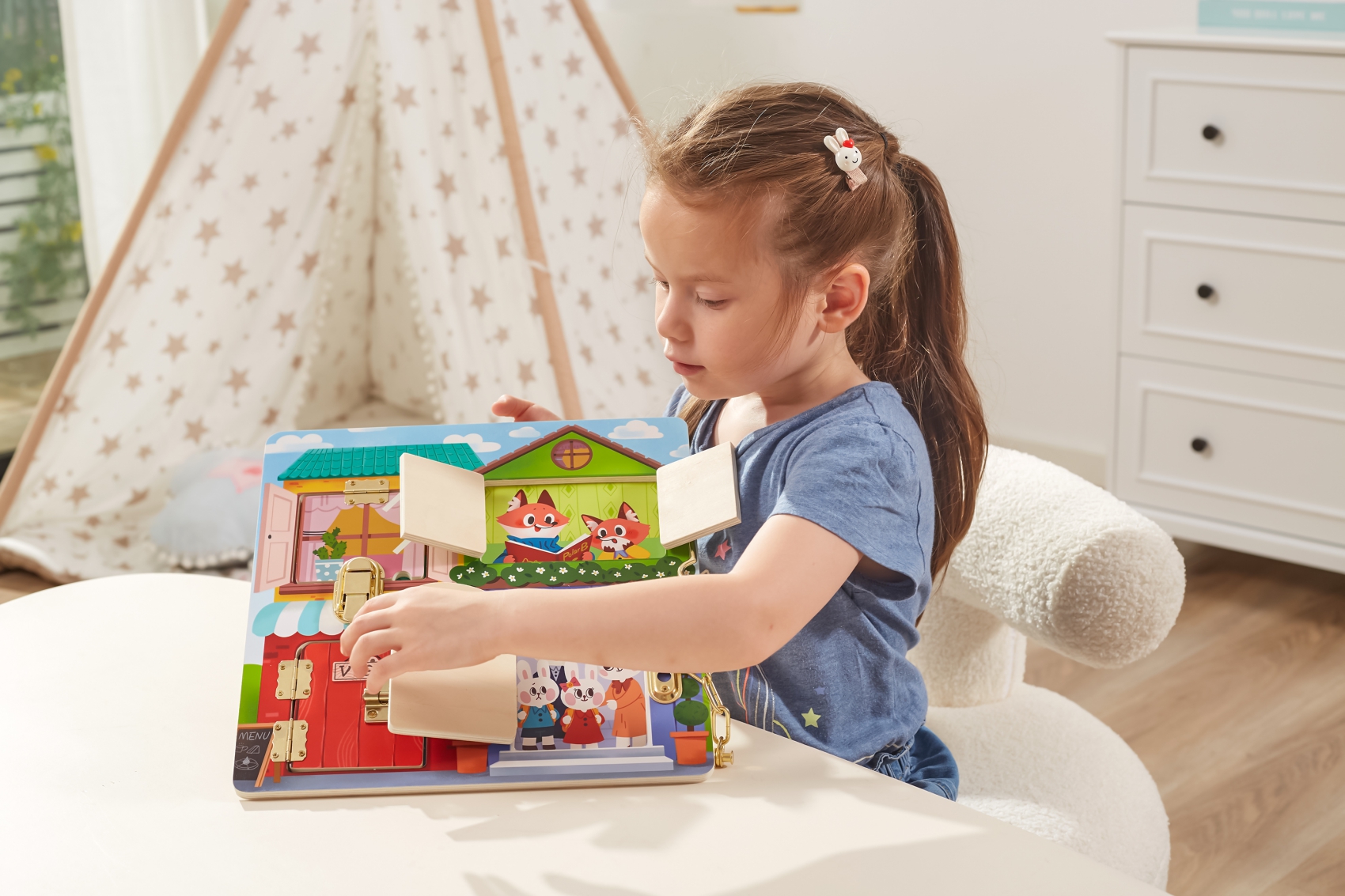 Viga 44653 Tablica manipulacyjna otwórz i zamknij - Domek — zdjęcie 8