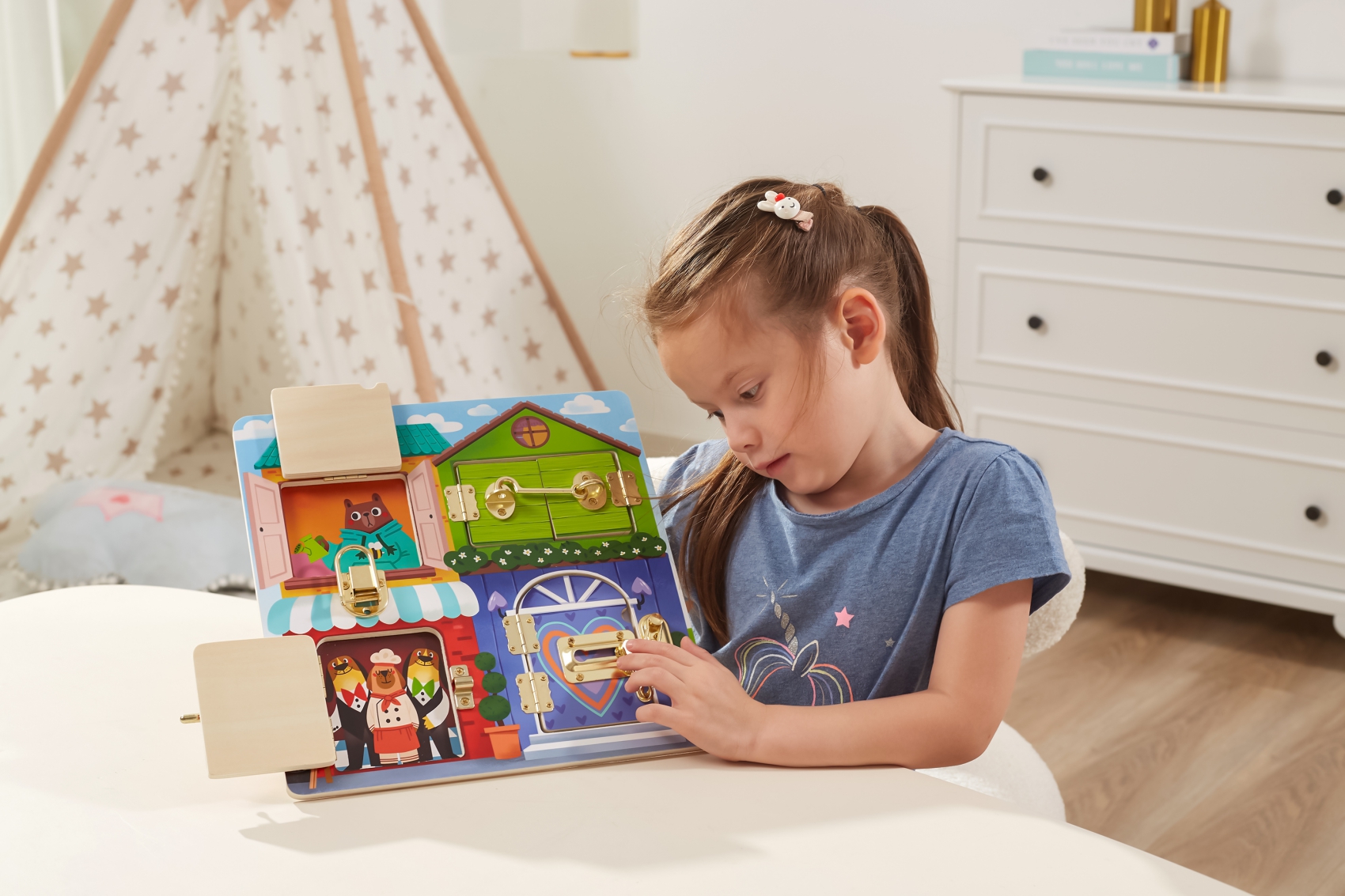 Viga 44653 Tablica manipulacyjna otwórz i zamknij - Domek — zdjęcie 10