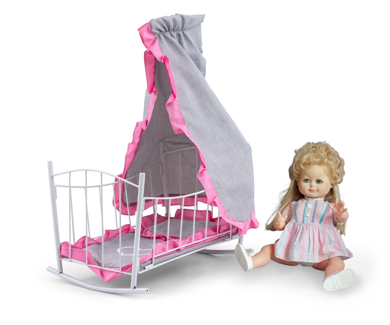 Milly Mally Łóżeczko-Kołyska dla lalek Lily z baldachimem Prestige Pink — zdjęcie 4