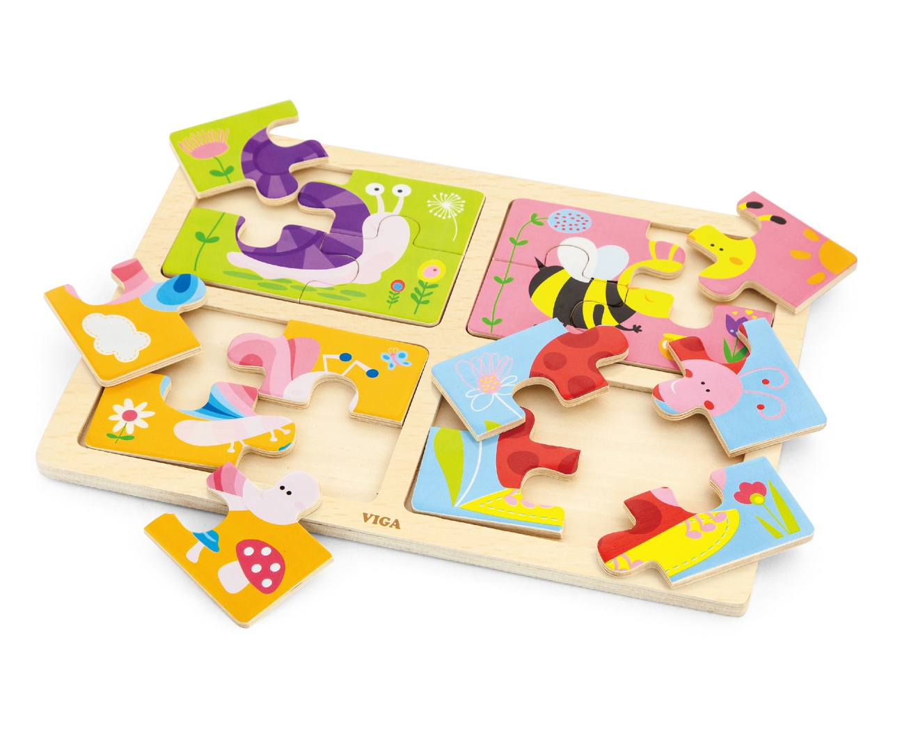 Viga 50189 Puzzle na podkładce 4w1 - owady — zdjęcie 2