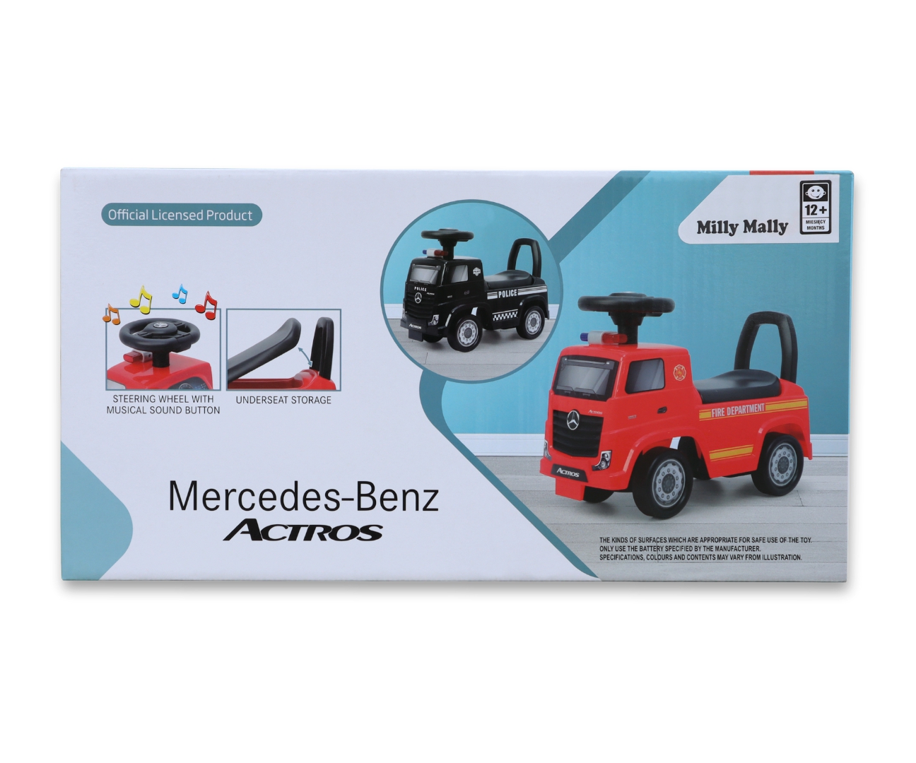 Milly Mally Pojazd Mercedes-Benz Actros Fire Truck Red — zdjęcie 15