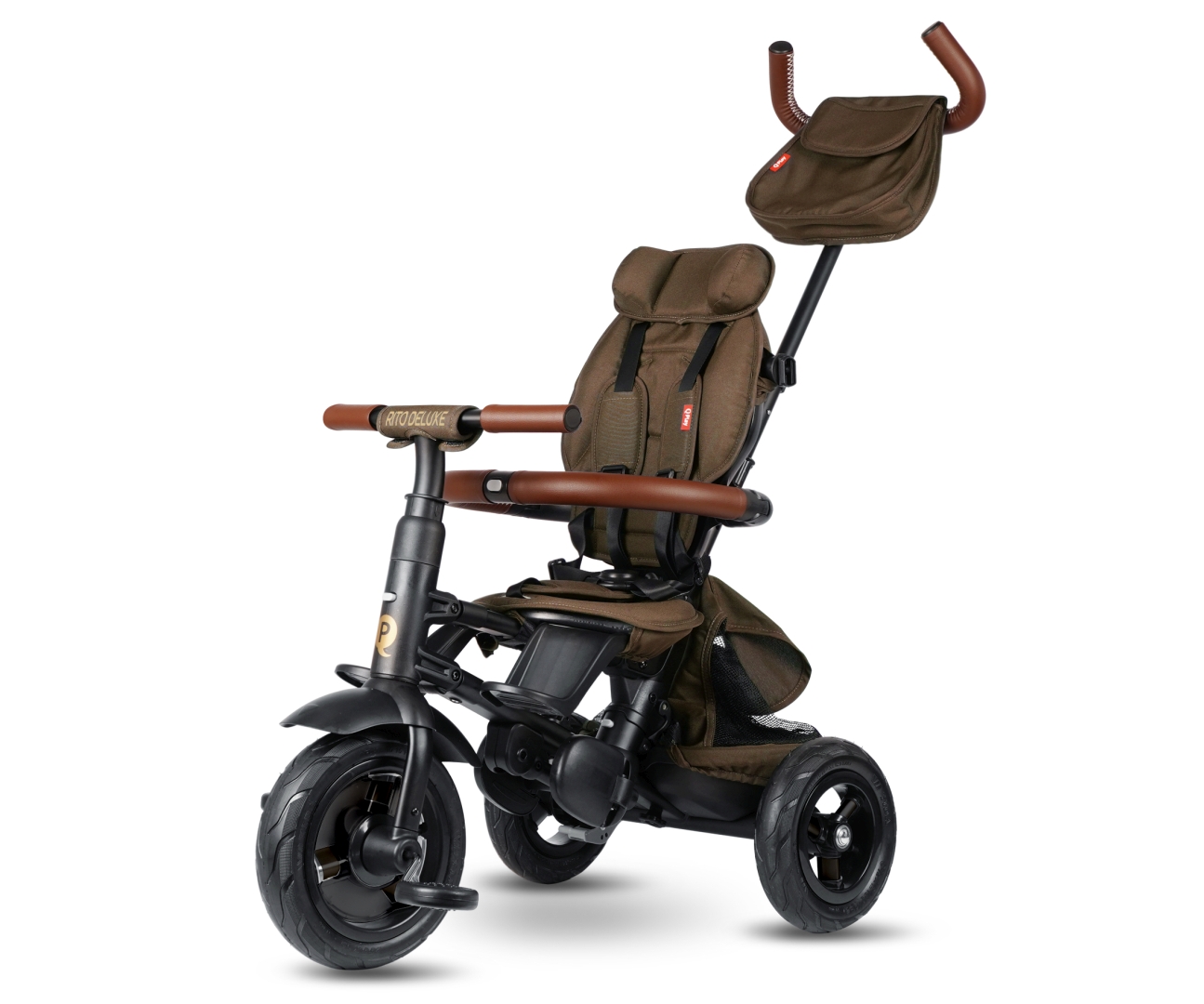 Qplay Rowerek Trójkołowy Rito Deluxe Rubber Brown — zdjęcie 2