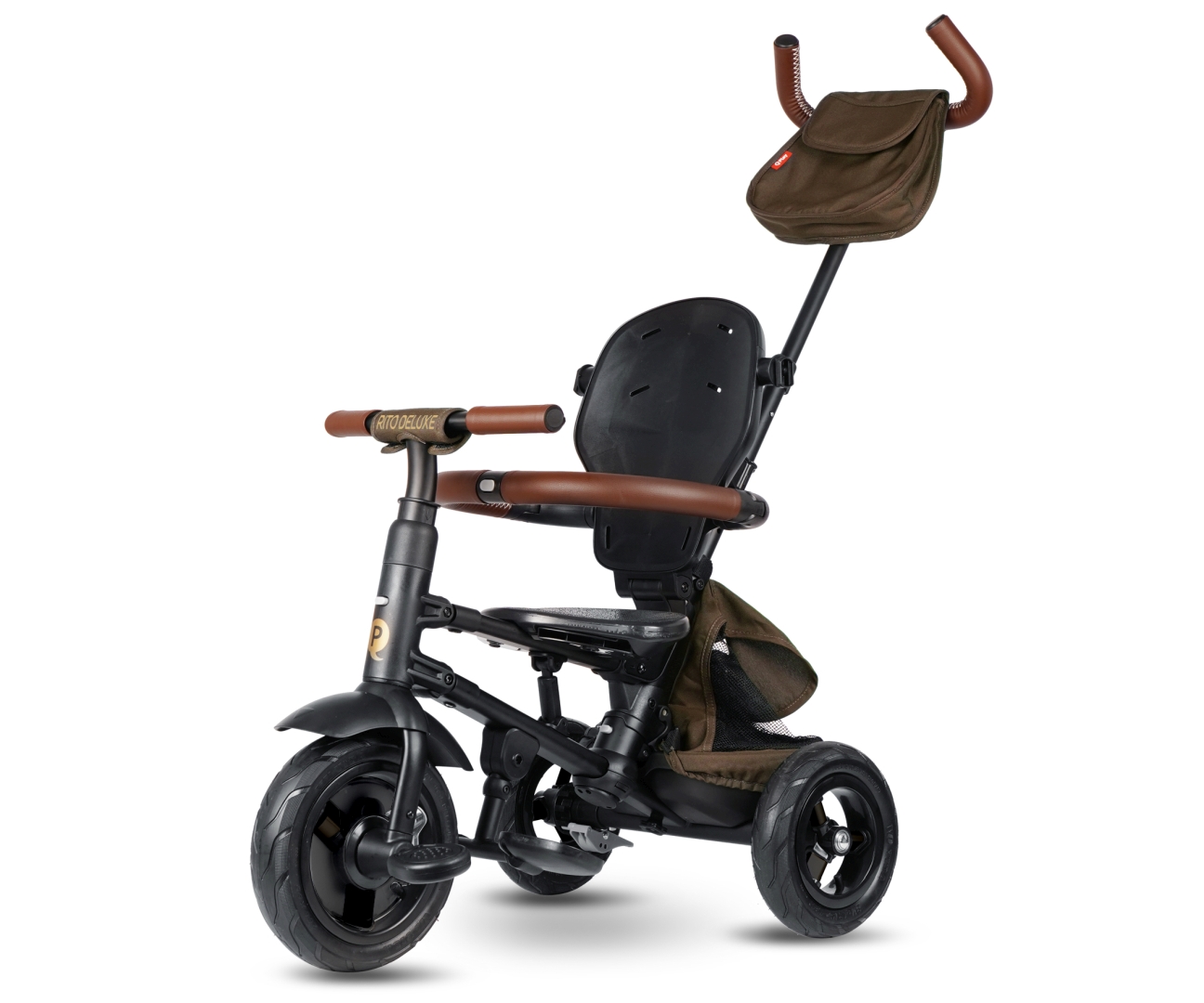 Qplay Rowerek Trójkołowy Rito Deluxe Rubber Brown — zdjęcie 3