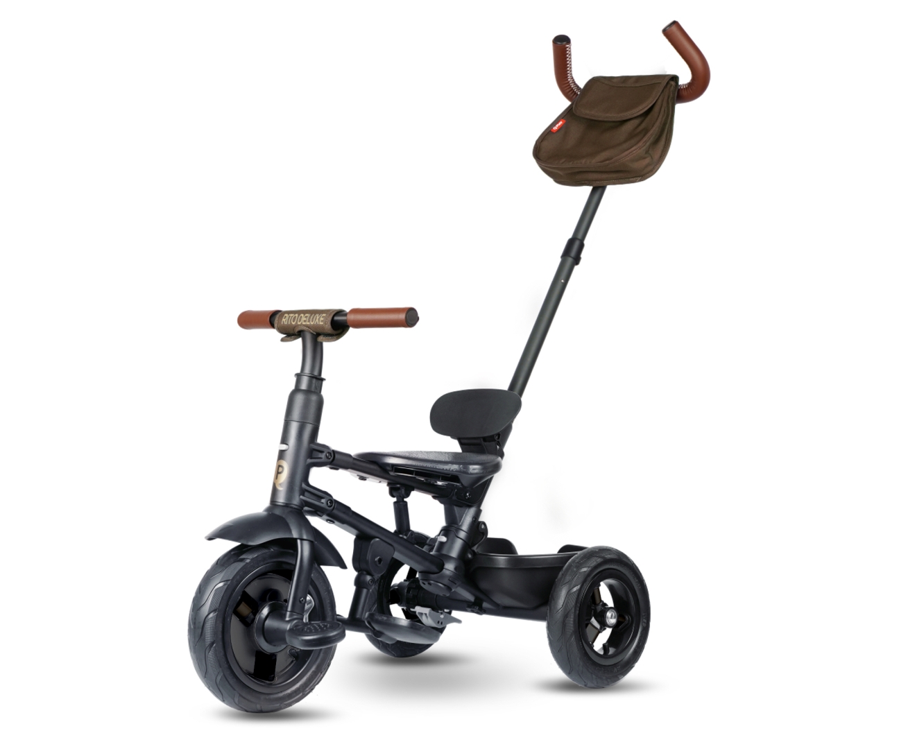 Qplay Rowerek Trójkołowy Rito Deluxe Rubber Brown — zdjęcie 4