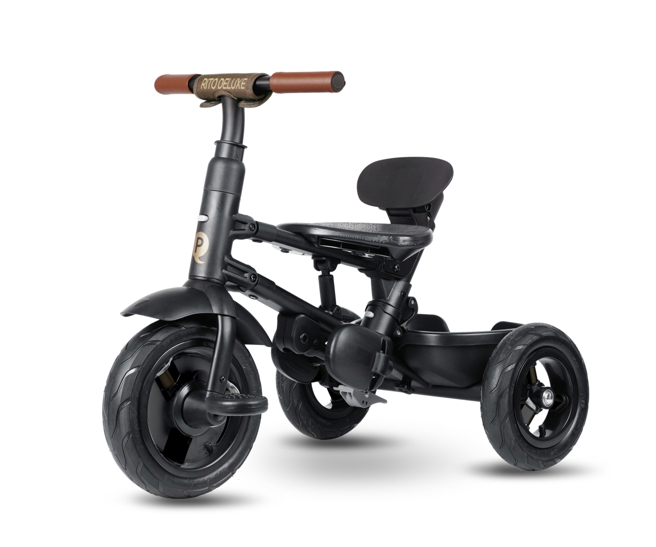 Qplay Rowerek Trójkołowy Rito Deluxe Rubber Brown — zdjęcie 5