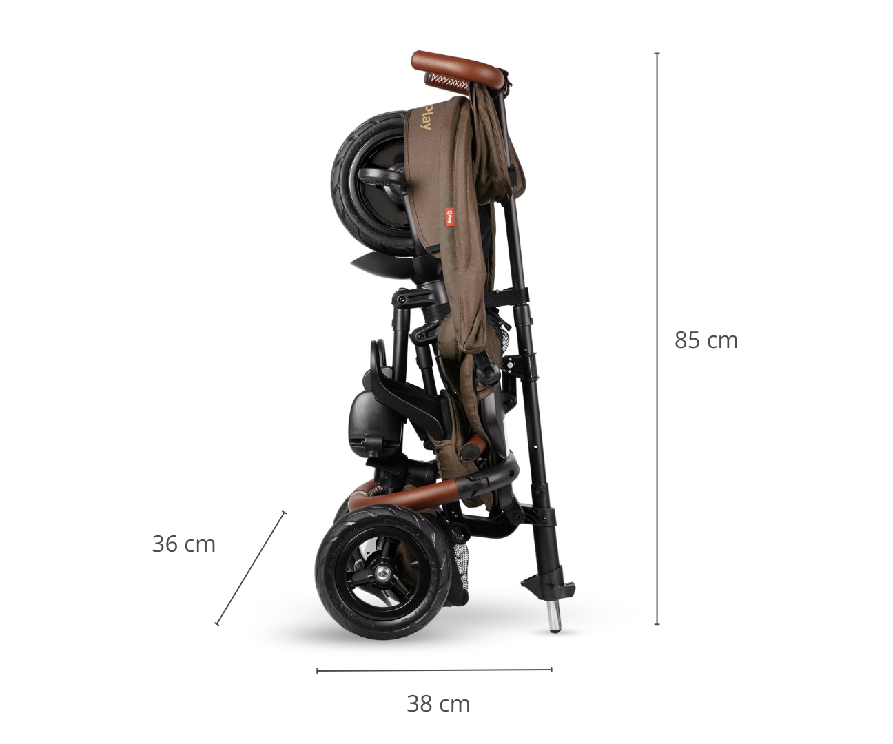 Qplay Rowerek Trójkołowy Rito Deluxe Rubber Brown — zdjęcie 8