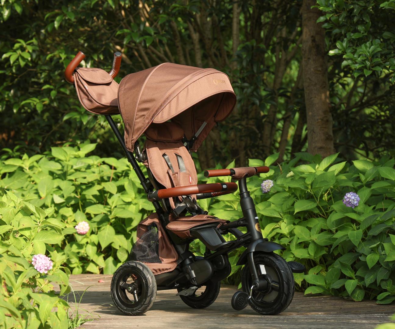 Qplay Rowerek Trójkołowy Rito Deluxe Rubber Brown — zdjęcie 10