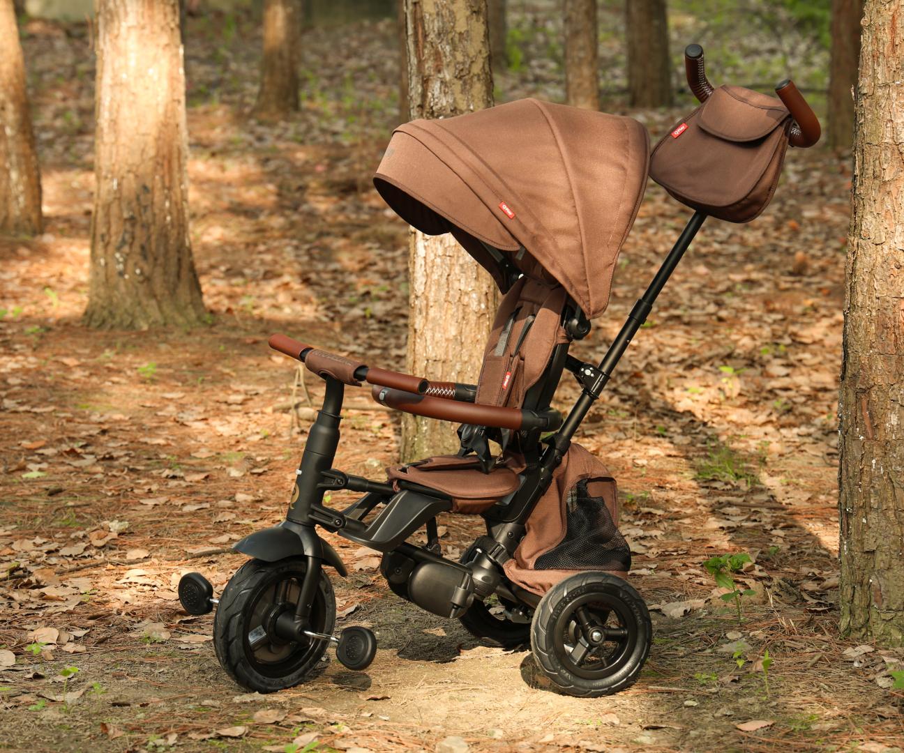 Qplay Rowerek Trójkołowy Rito Deluxe Rubber Brown — zdjęcie 13