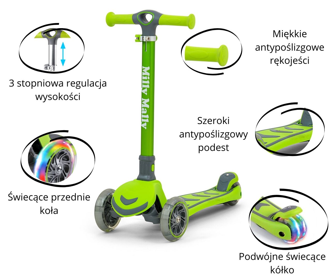 Milly Mally Scooter Boogie Green — zdjęcie 2